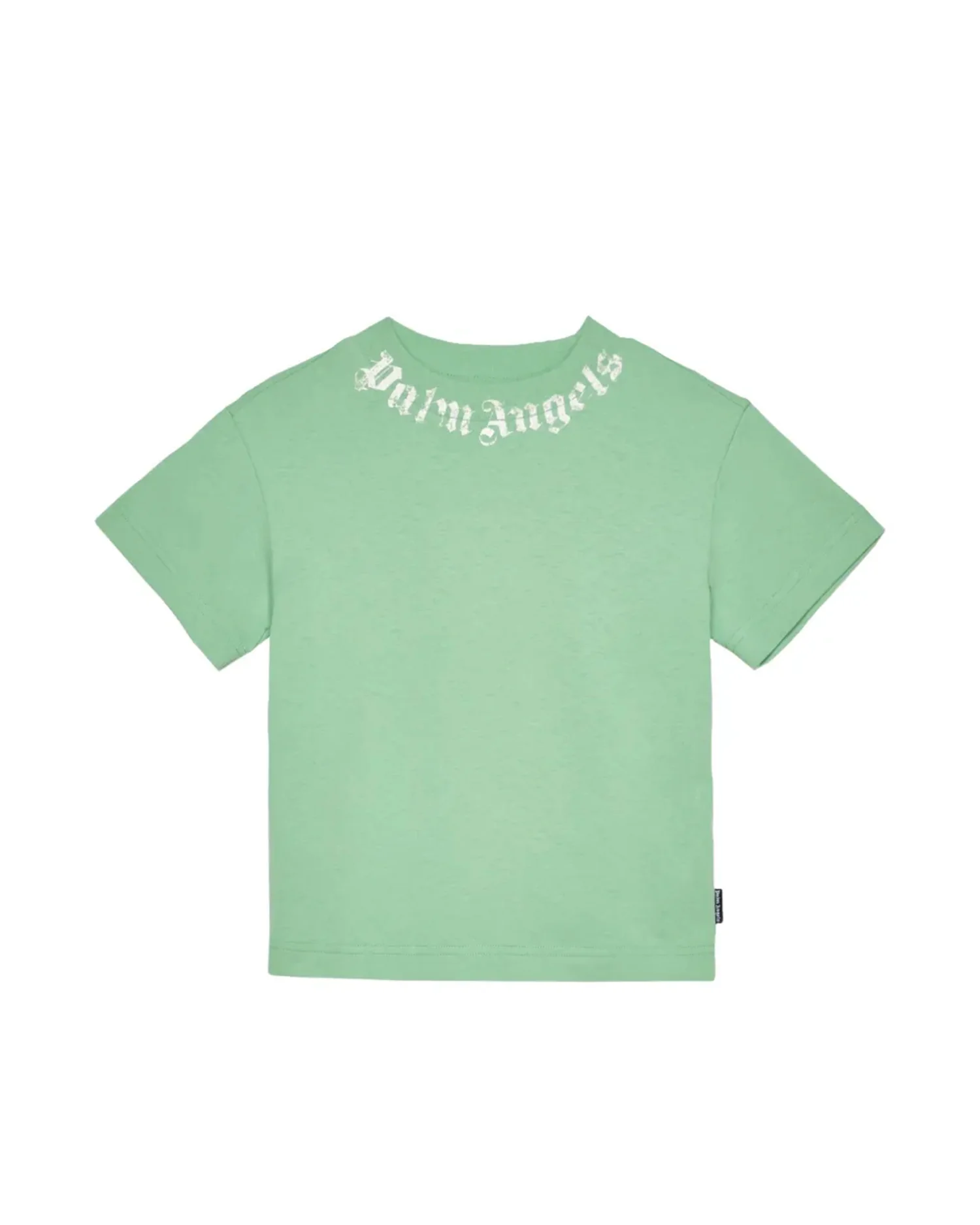 Palm Angels Kids T-Shirt Verde con Stampa Logo per Bambini