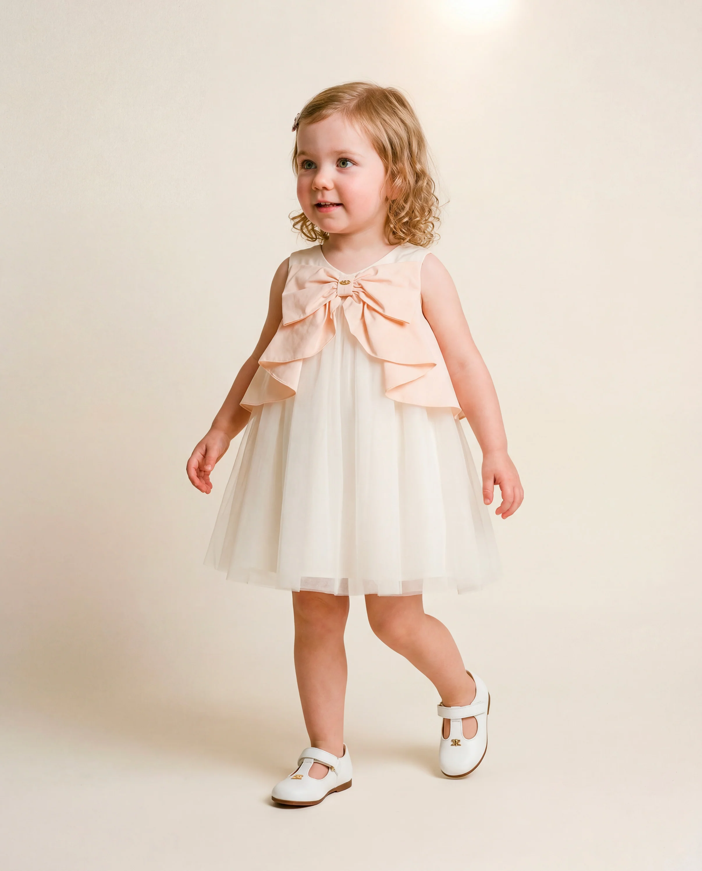 Elisabetta Franchi La Mia Bambina Ballerina Bianco/Oro con Logo per Neonate