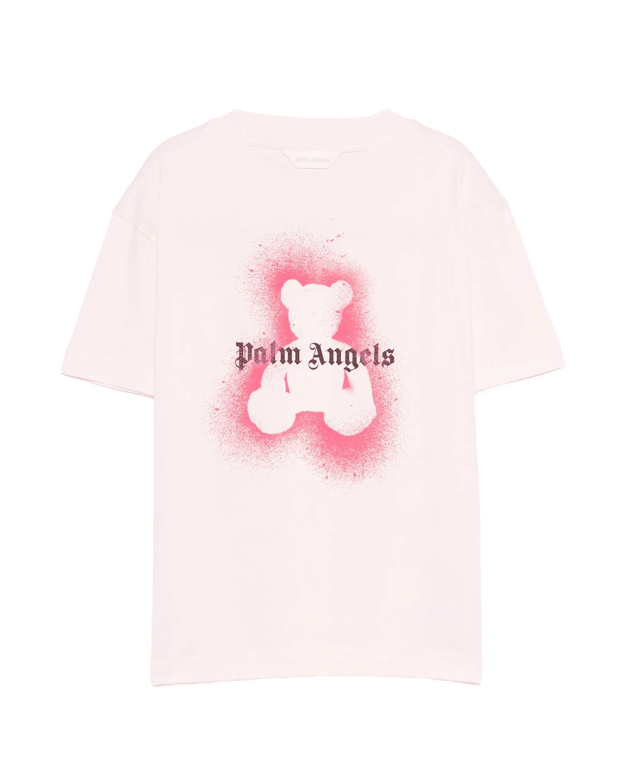 Palm Angels Kids T-Shirt Rosa con Logo Teddy per Bambine