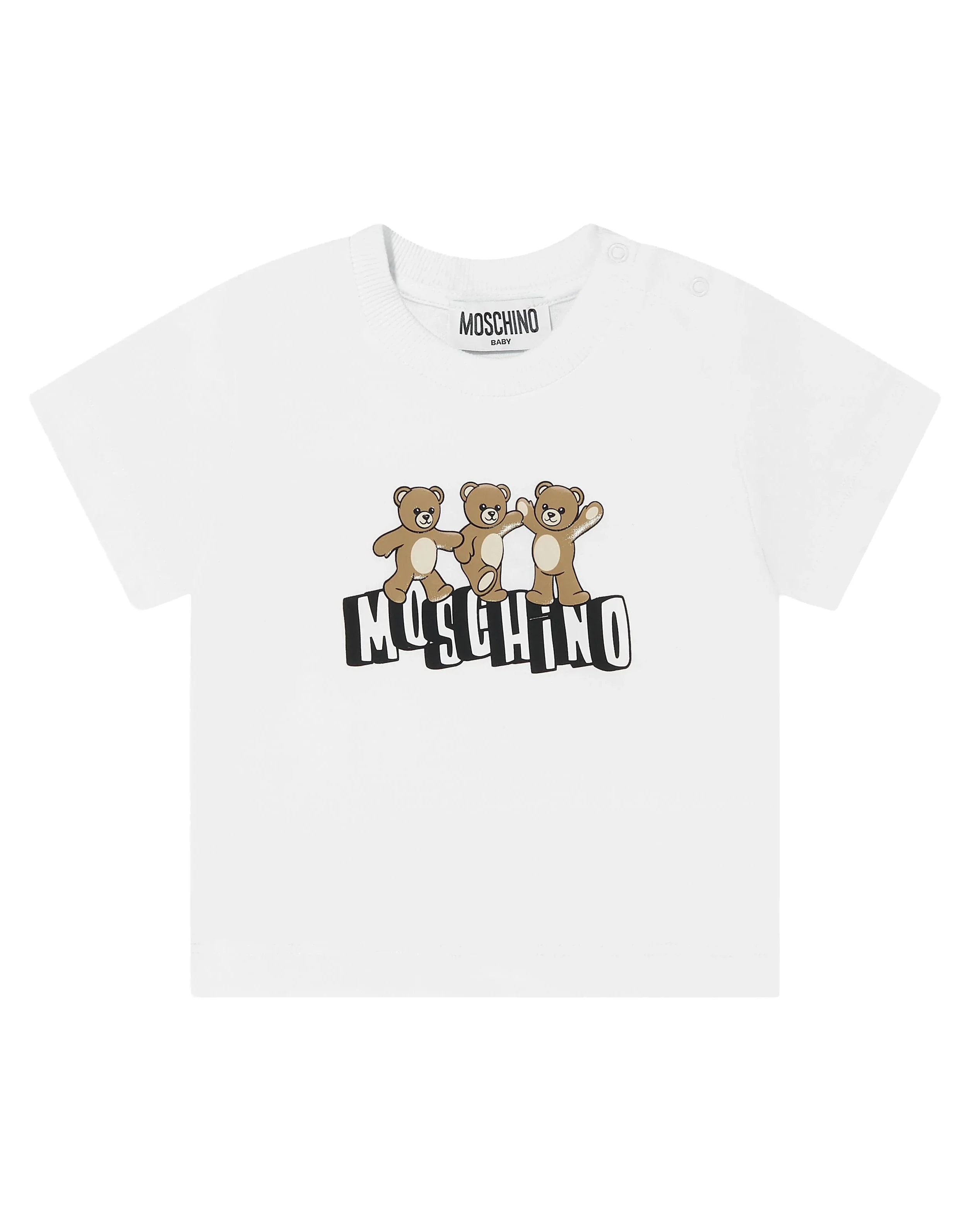 Moschino Kids T-shirt Bianco con Logo Teddy Bear per Bambini