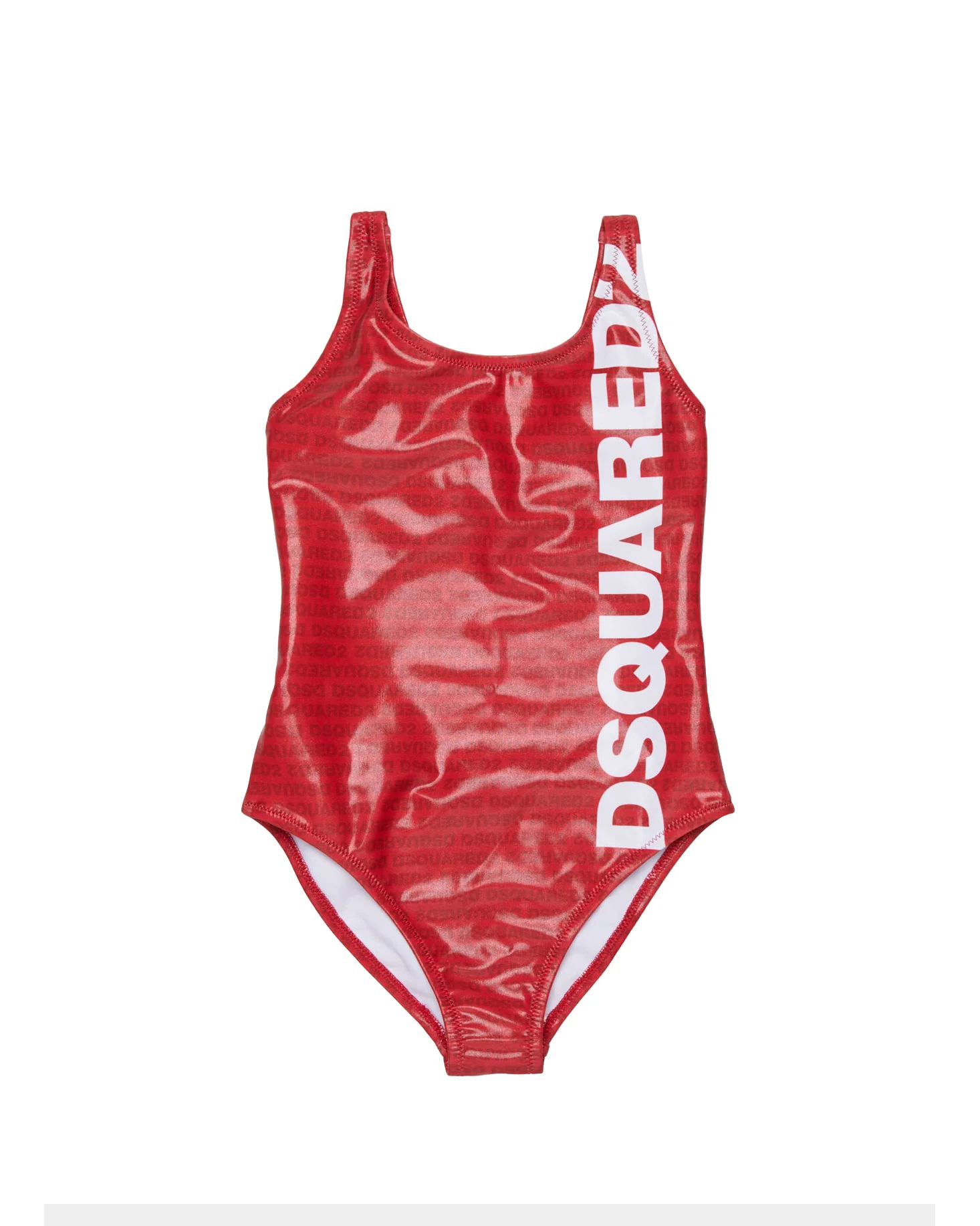 Dsquared2 Kids Costume Intero Rosso All-Over per Bambine