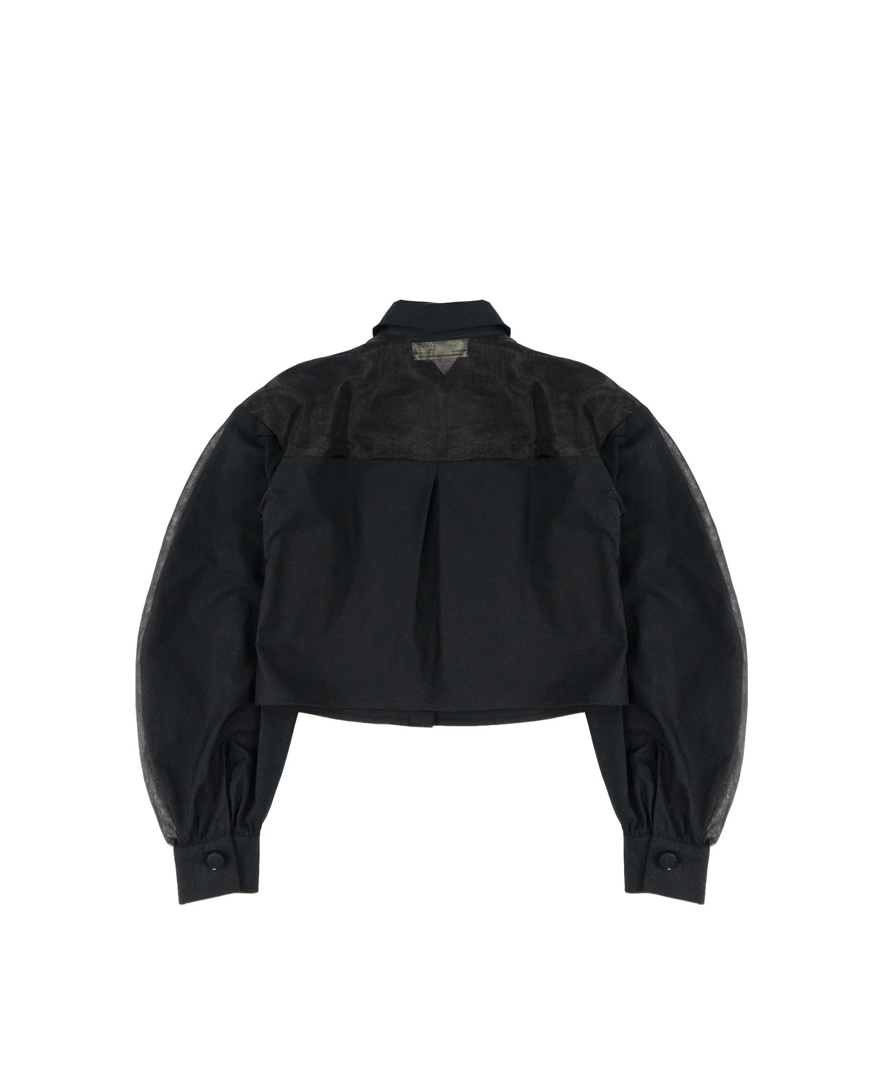 Elisabetta Franchi La Mia Bambina Camicia Nero con Maniche in Tessuto Velato per Bambine