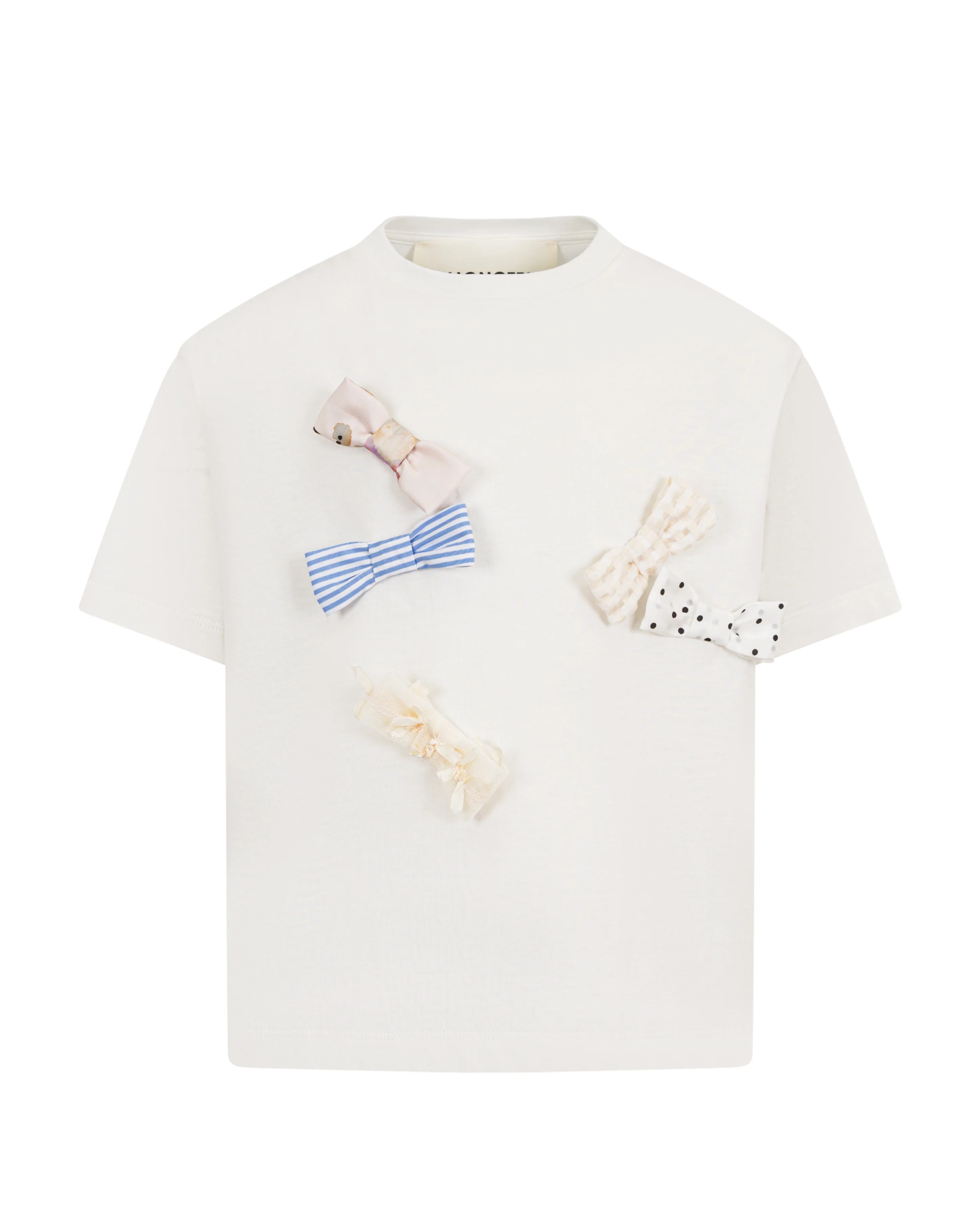 Simonetta Kids T-Shirt Avorio con Applicazioni per Bambine