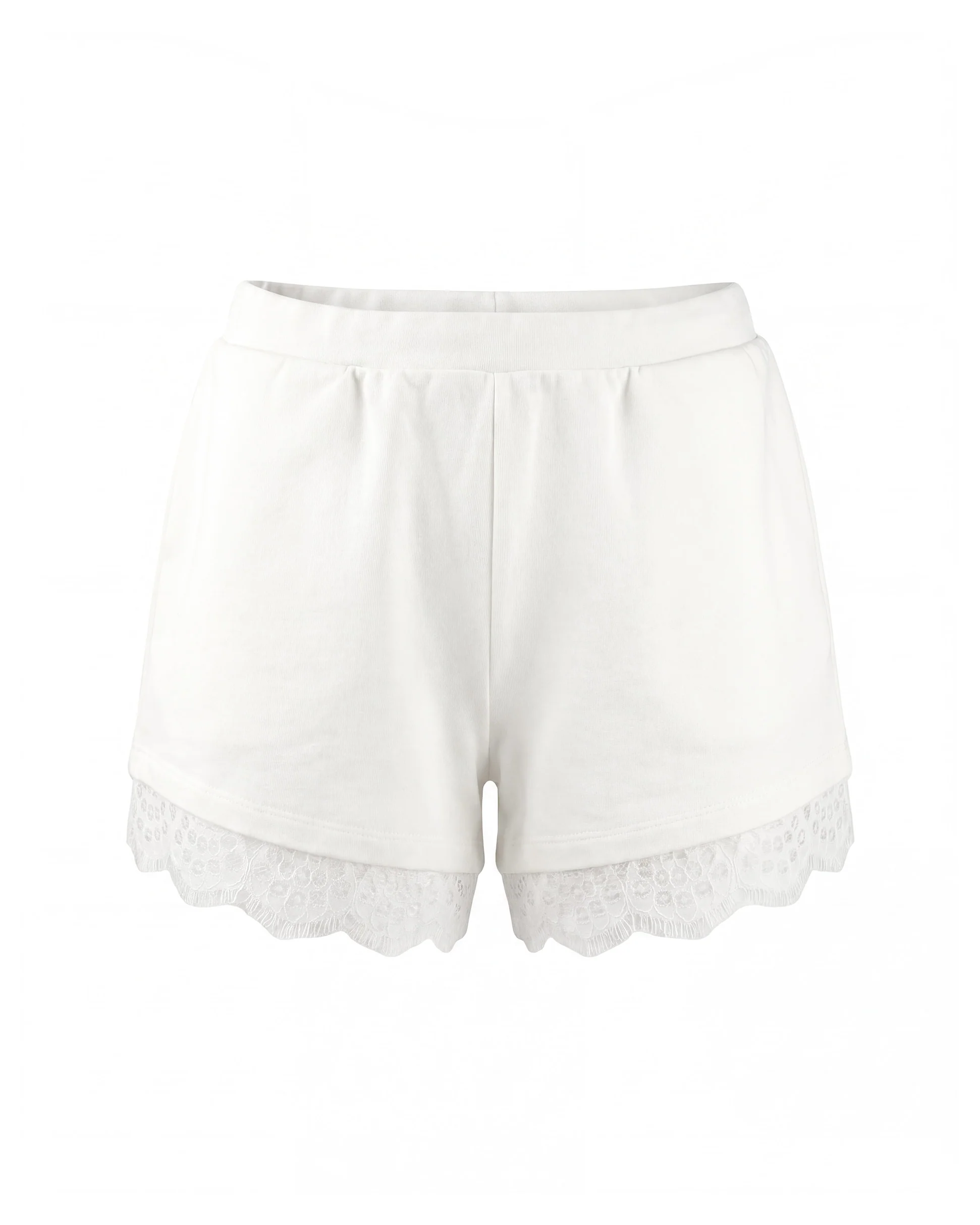 Pinko Kids Short Pristine con Dettagli in Pizzo e Logo per Bambine