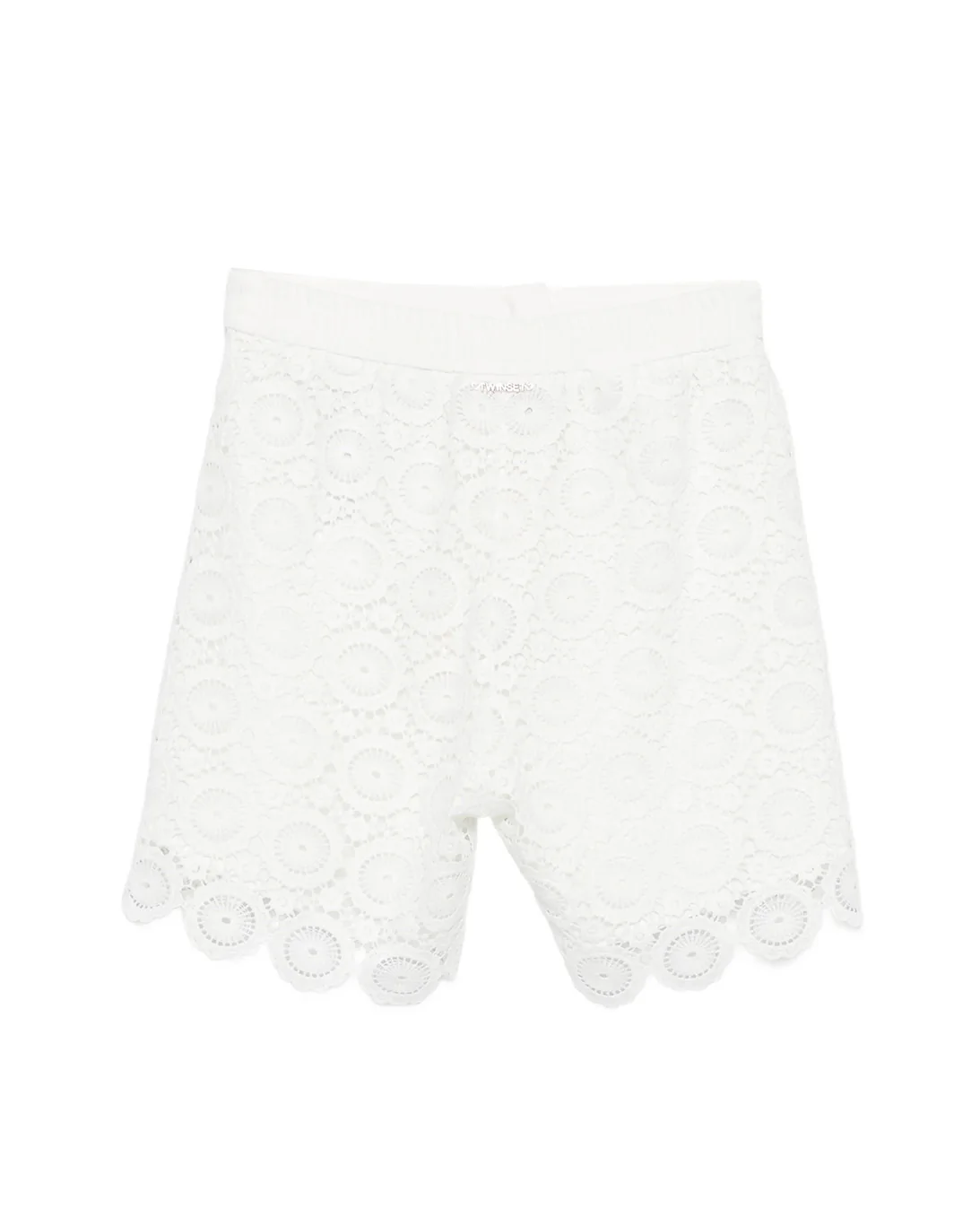 Twinset Kids Short Off-White in Pizzo per Bambine