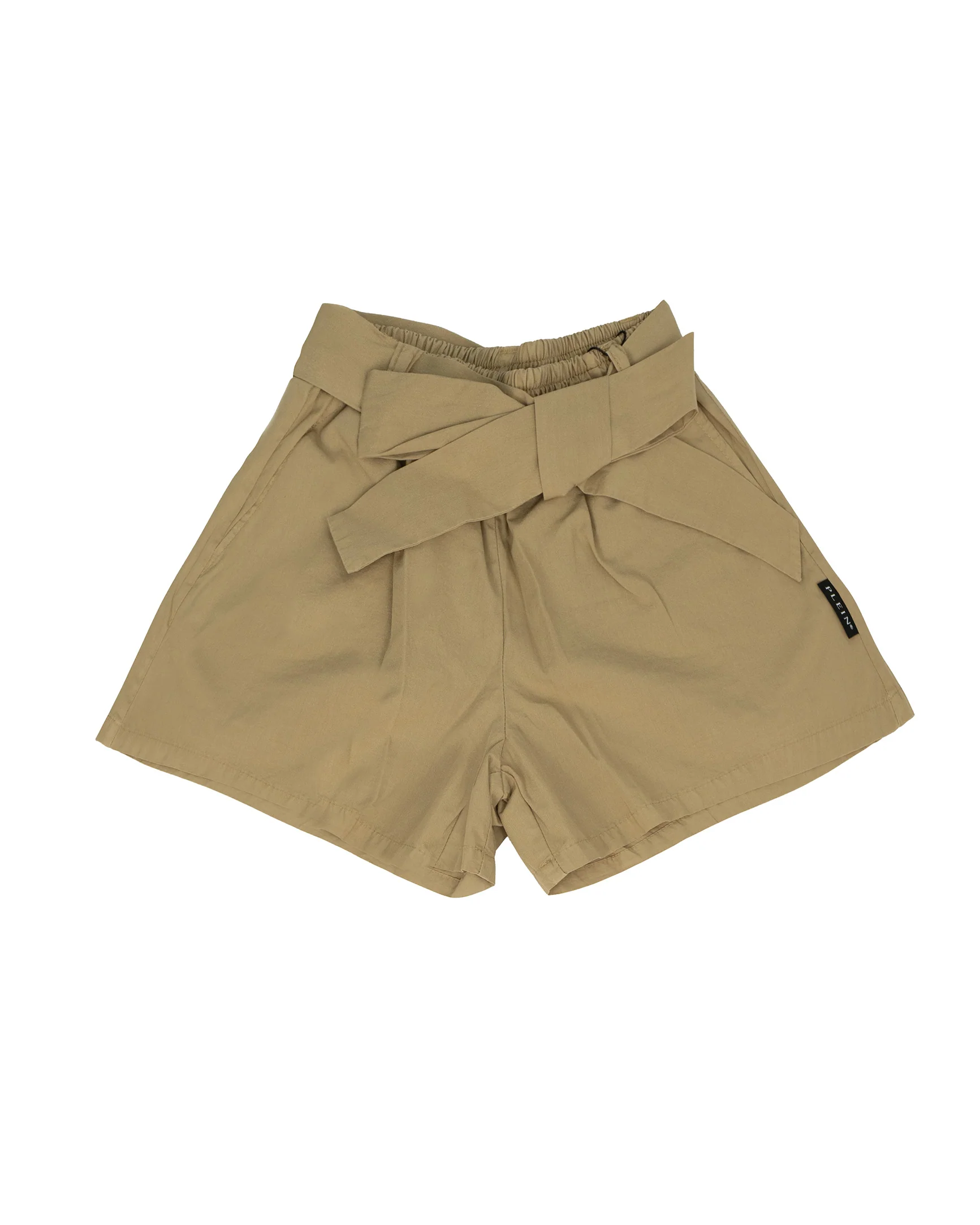 Philipp Plein Kids Short Cammello con Cintura Fiocco per Bambine