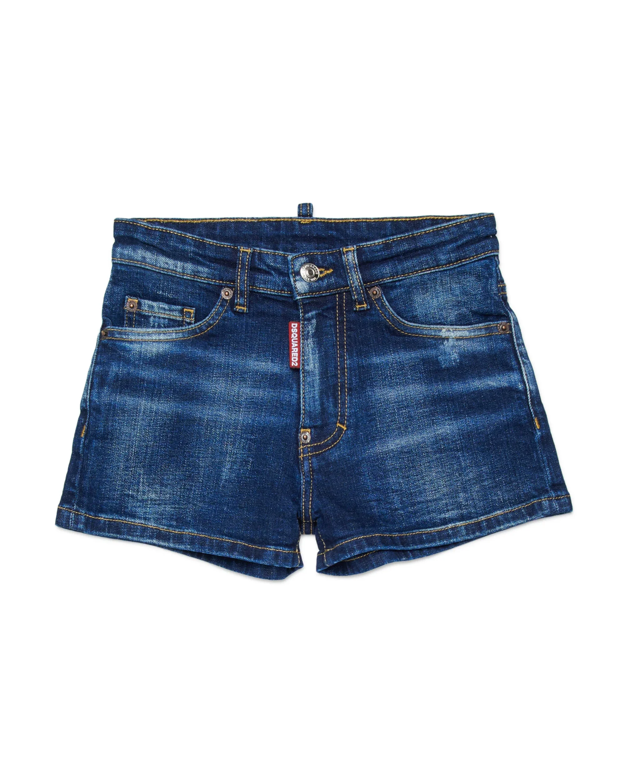 Dsquared2 Kids Short in Deni Blu Scuro per Bambine