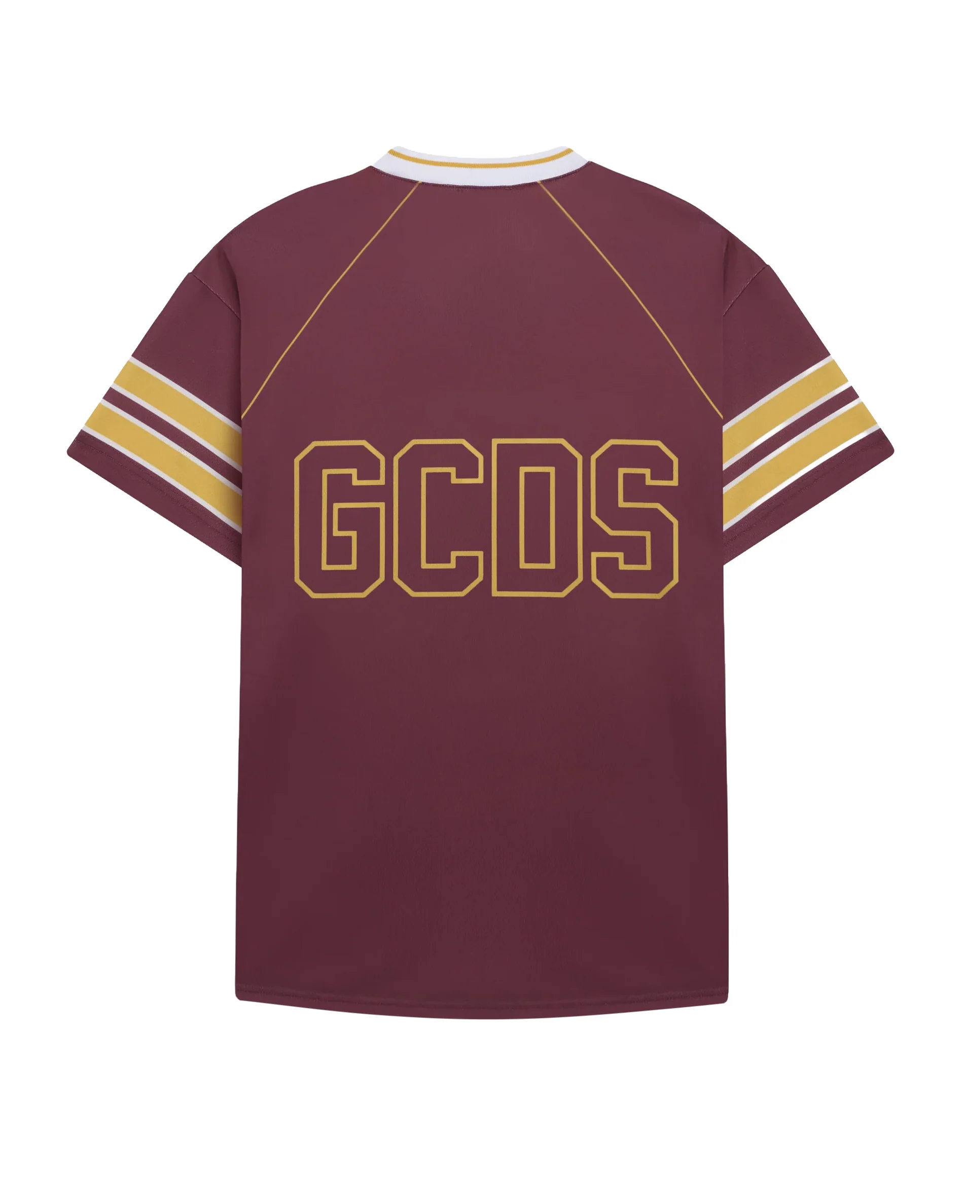 Gcds Kids Maxi T-Shirt Ruggine e Giallo con Logo per Bambini
