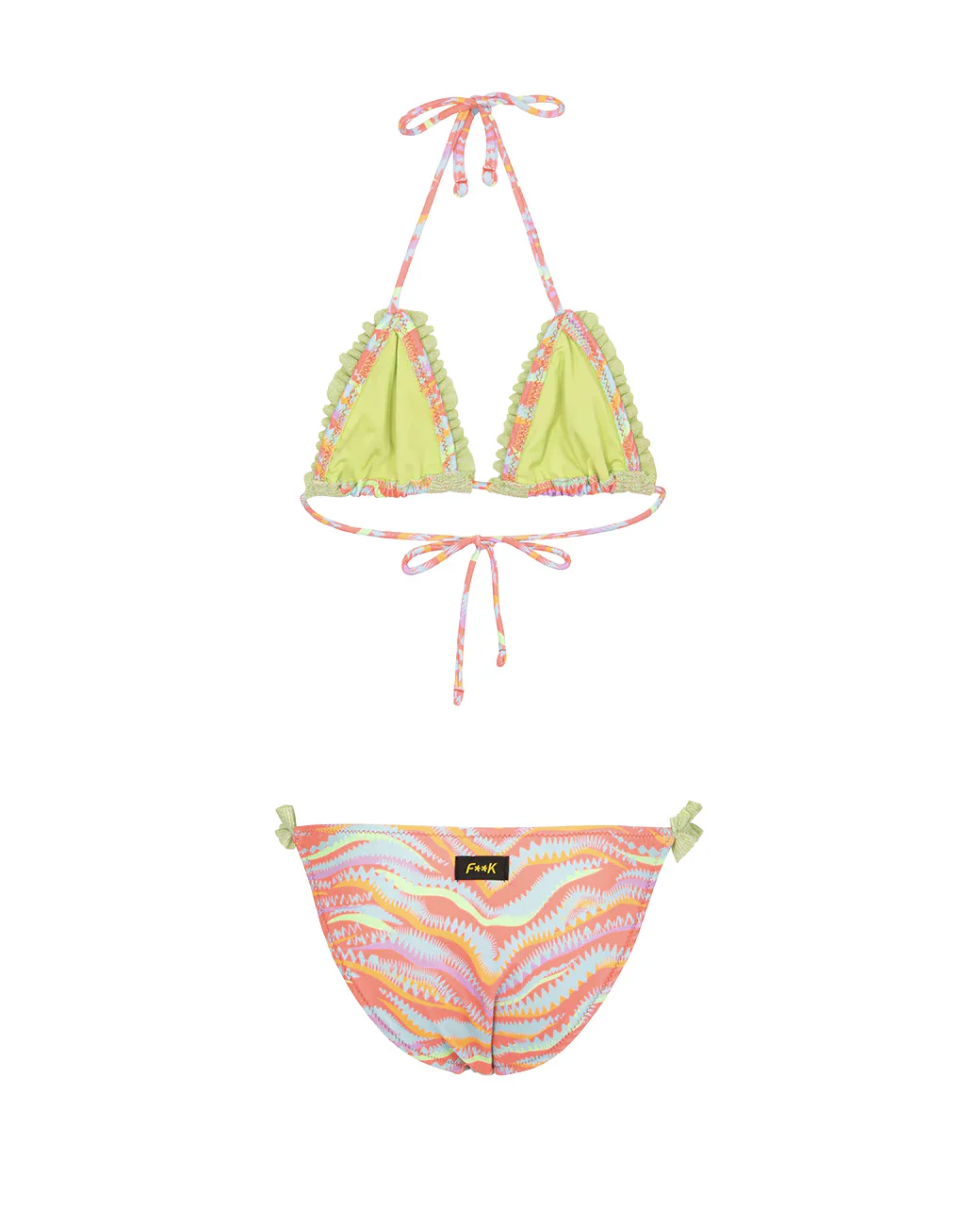 F**K Kids Costume Due Pezzi Fantasia Multicolor per Bambine