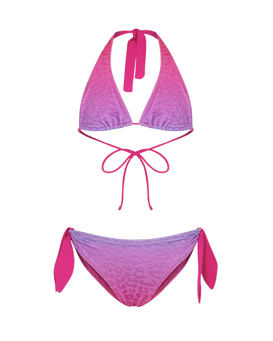 F**K Kids Costume Fantasia Leopardato Viola per Bambine