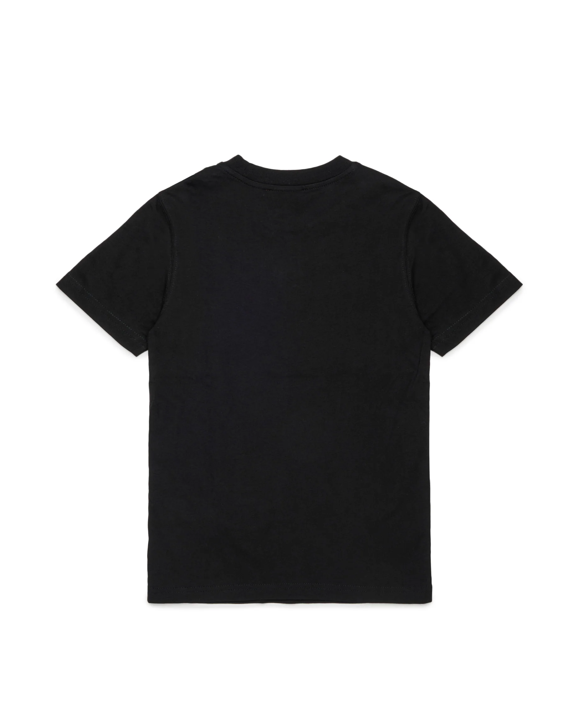Diesel Kids T-shirt Nera con Ricamo Logo a Contrasto Unisex