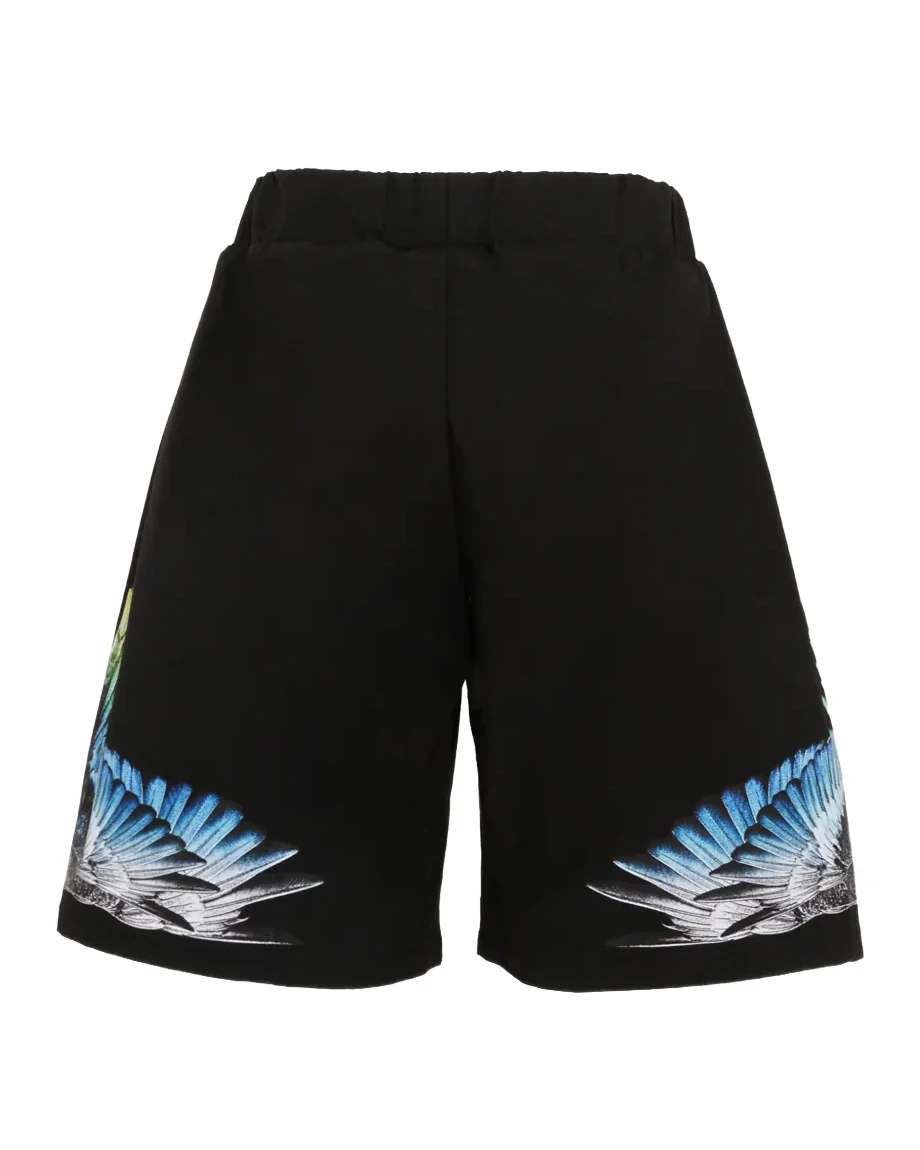 Marcelo Burlon County of Milan Kids Bermuda Nero con Stampa per Bambini