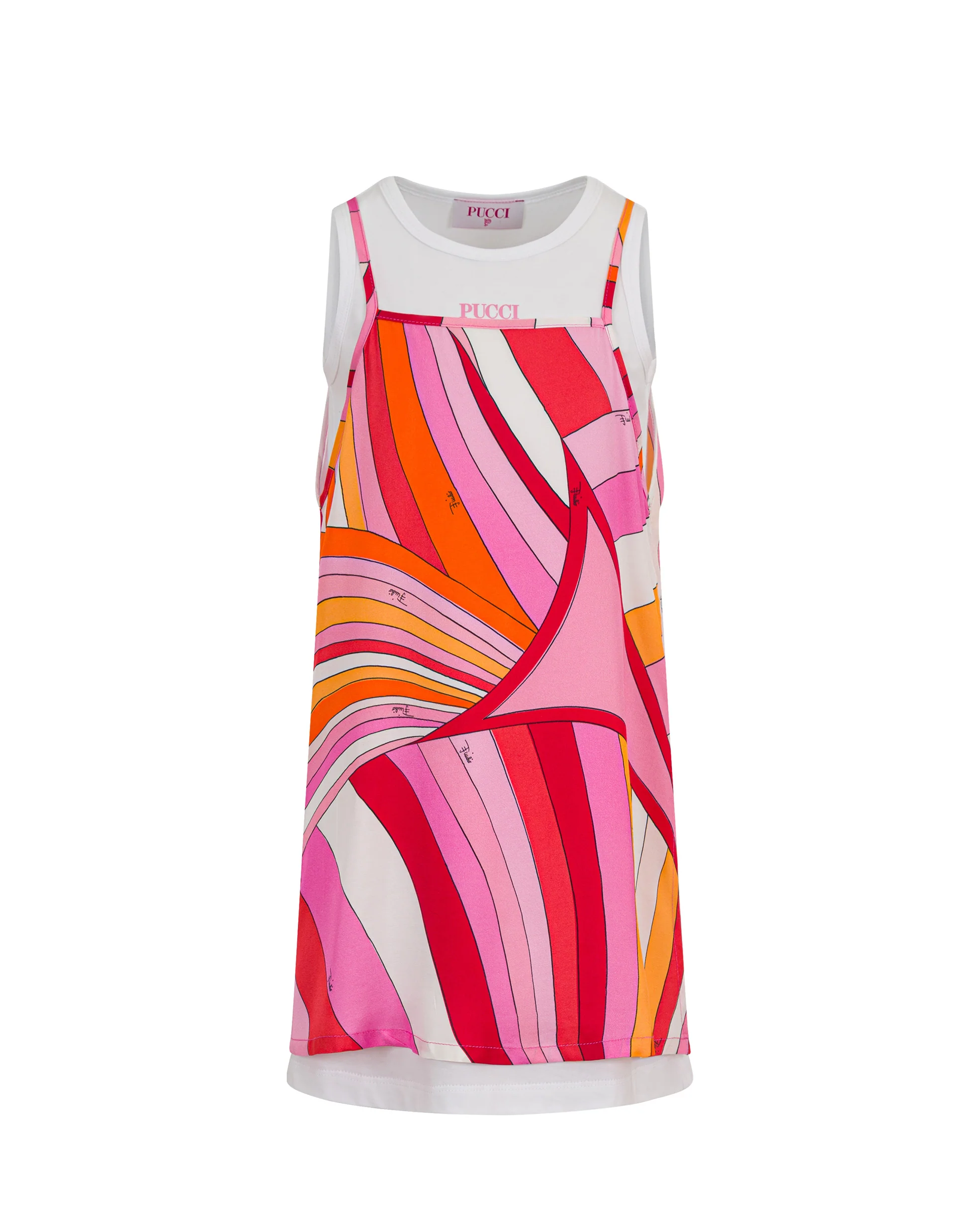 Emilio Pucci Kids Abito 2pz Bianco/Fantasia per Bambine