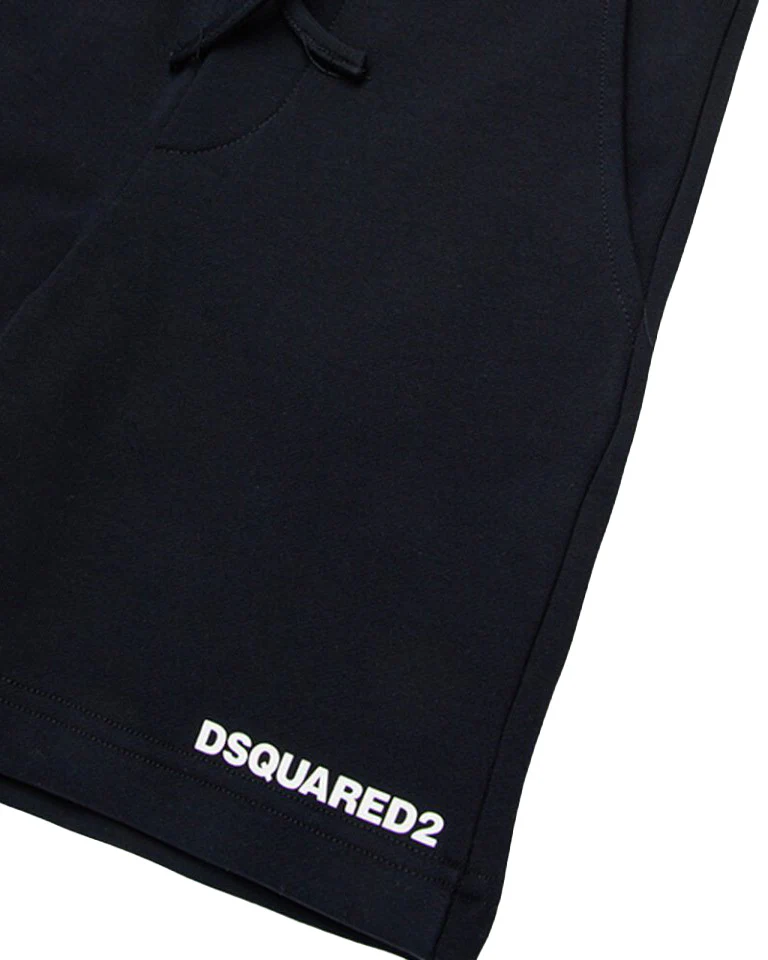 Dsquared2 Kids Bermuda nero con Dettaglio Stampa Logo per Bambini