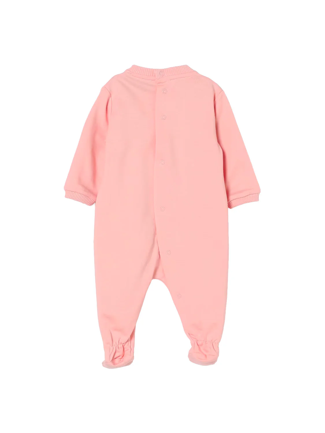 Moschino Kids Tutina Rosa con Stampa Logo Teddy Bear per Neonate