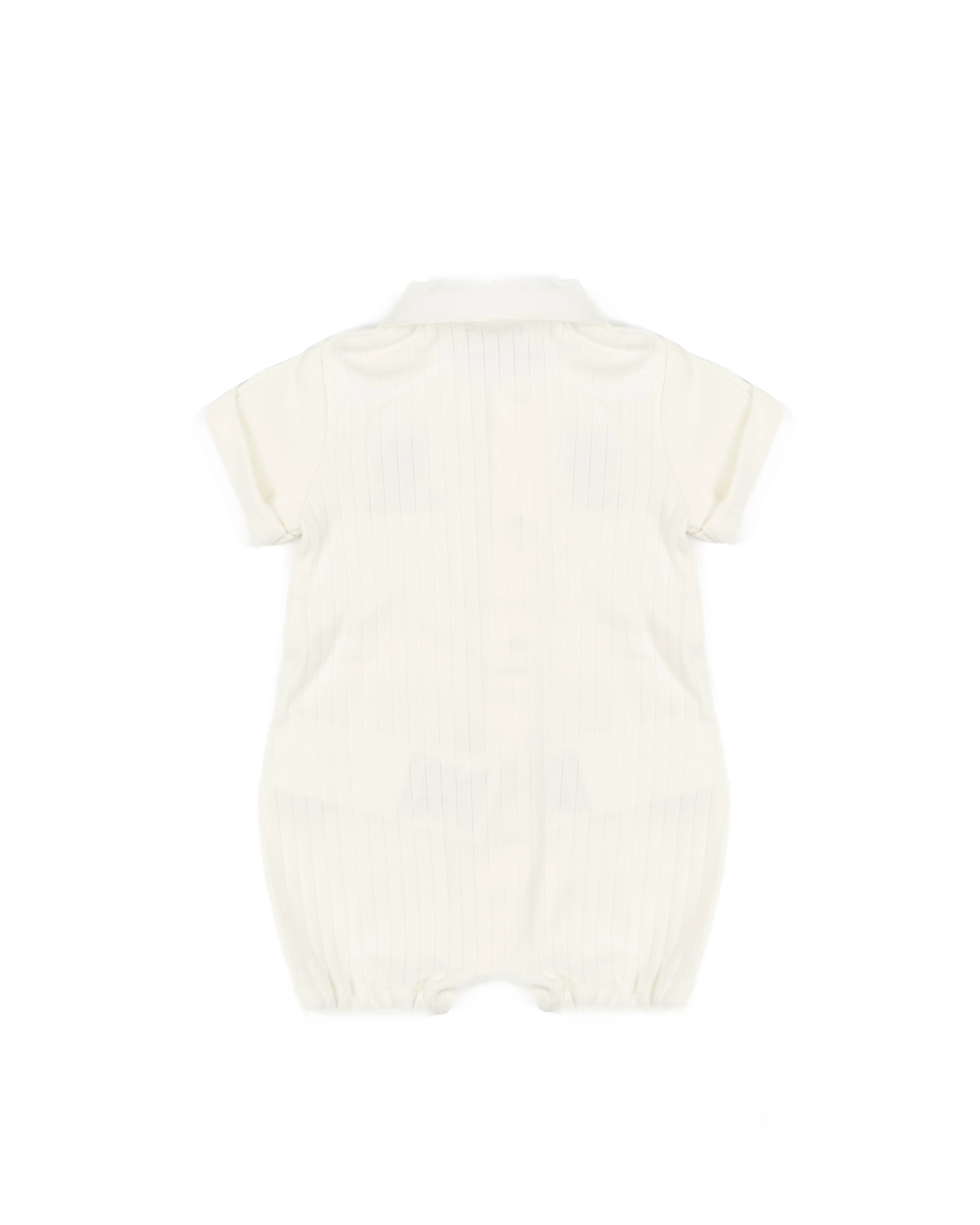 Moschino Kids Pagliaccetto Panna con Bottoni Apertura Spalla e Stampa Logo Teddy per Neonati