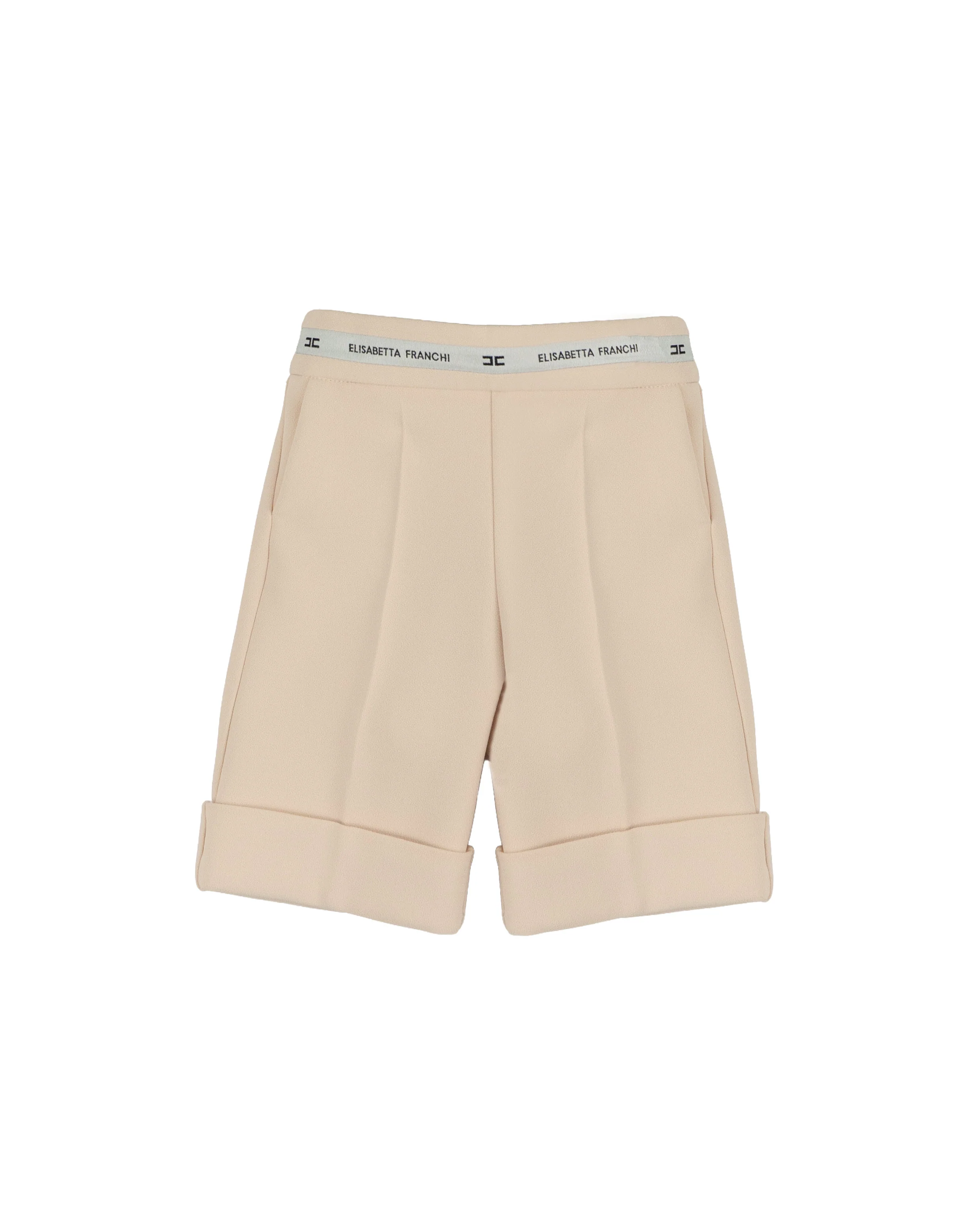 Elisabetta Franchi La Mia Bambina Bermuda Rosa con Fascia Logata per Neonate