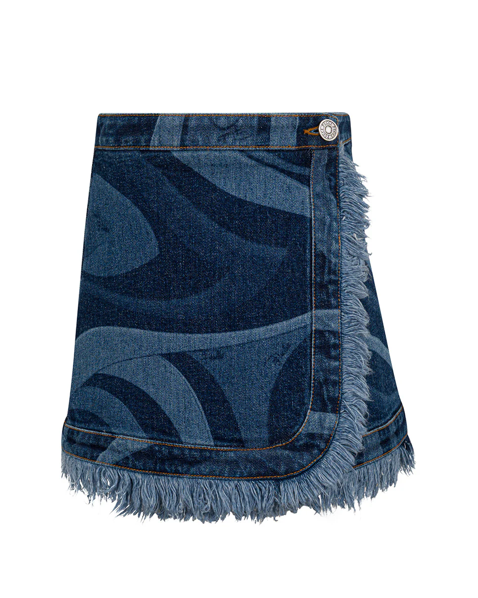 Emilio Pucci Kids Gonna in Denim a Contrasto per Bambine