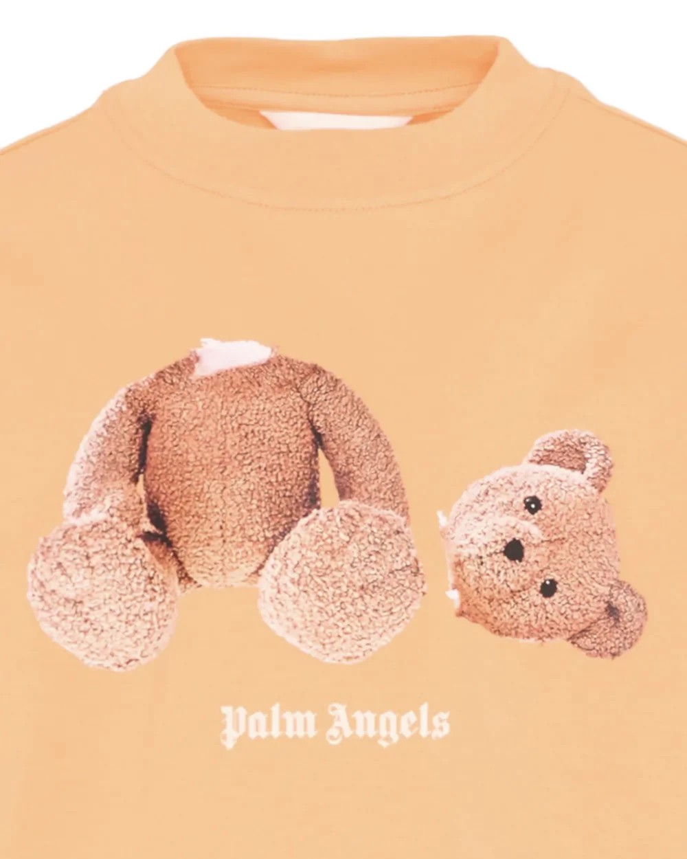 Palm Angels Kids T-Shirt Arancione con Stampa Orsetto per Bambini