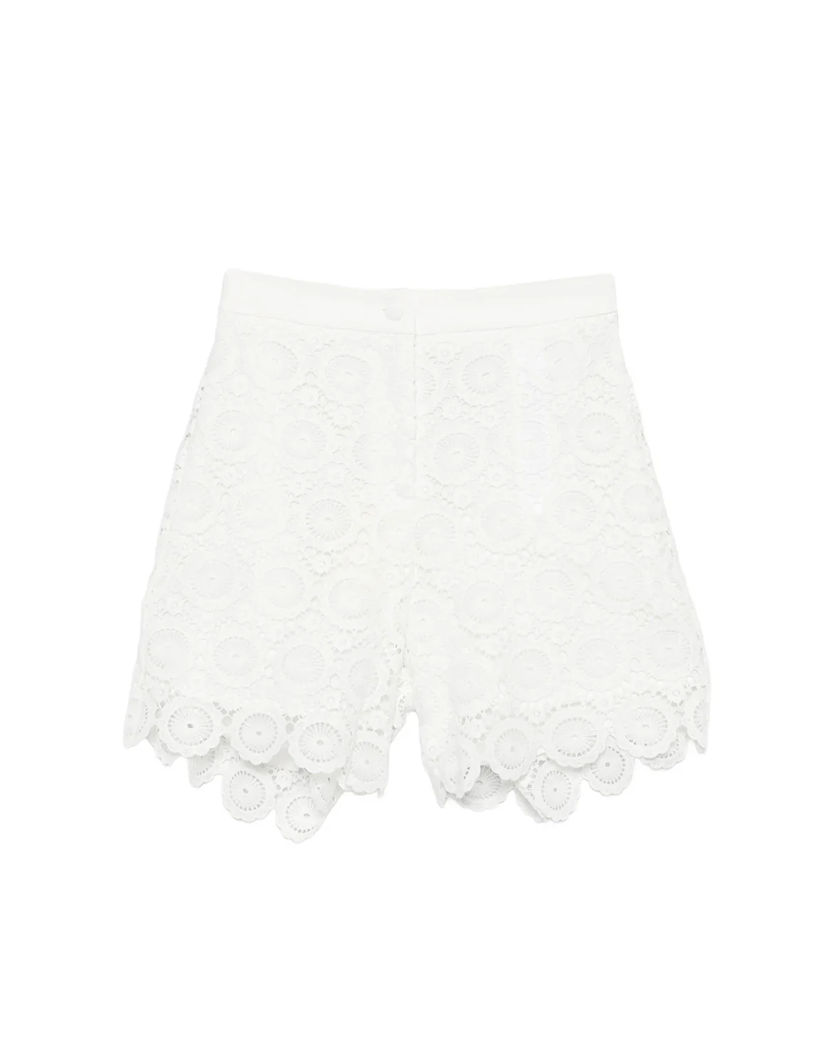 Twinset Kids Short Off-White in Pizzo per Bambine
