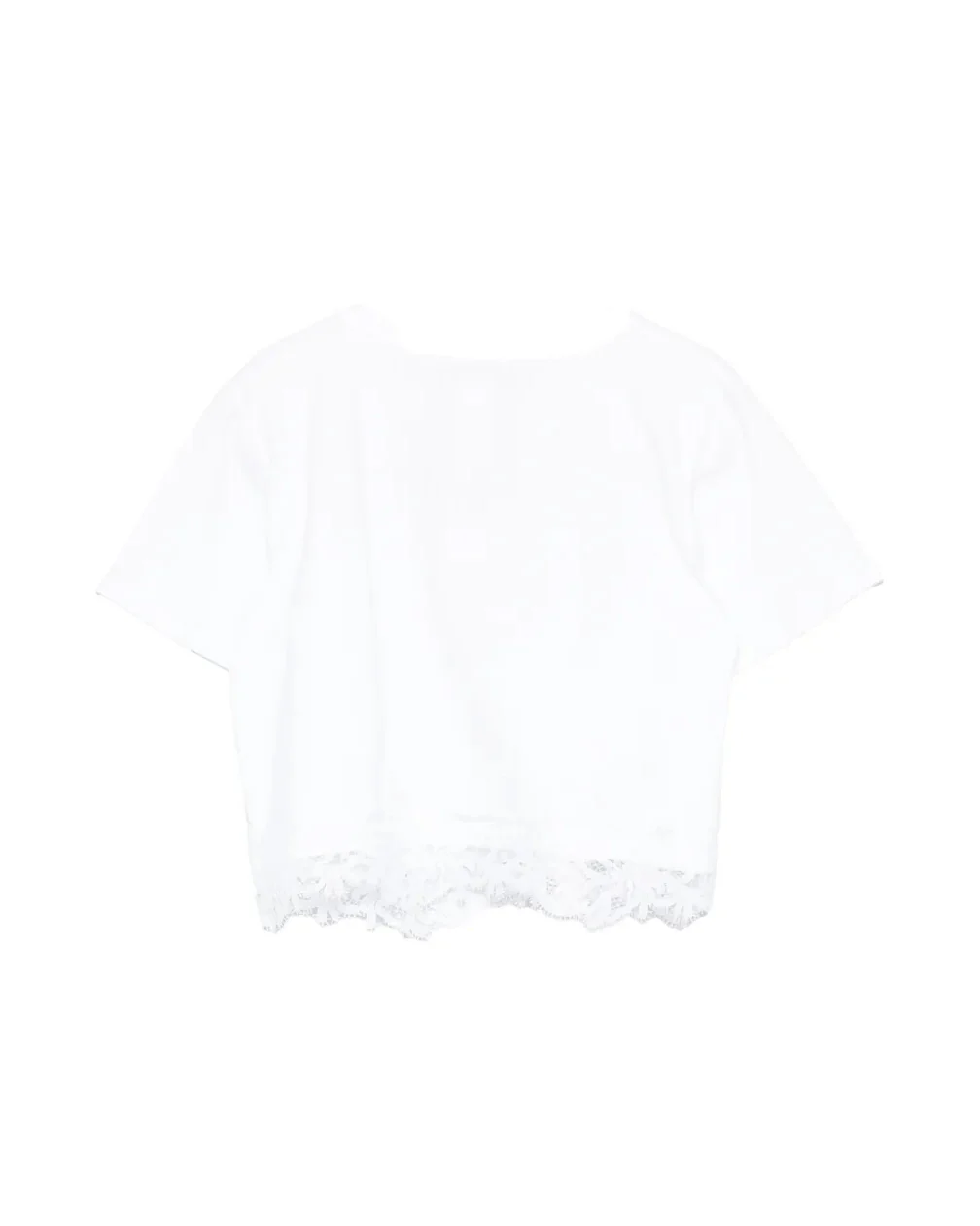Twinset Kids T-Shirt Off-White con Dettagli in Pizzo per Bambine