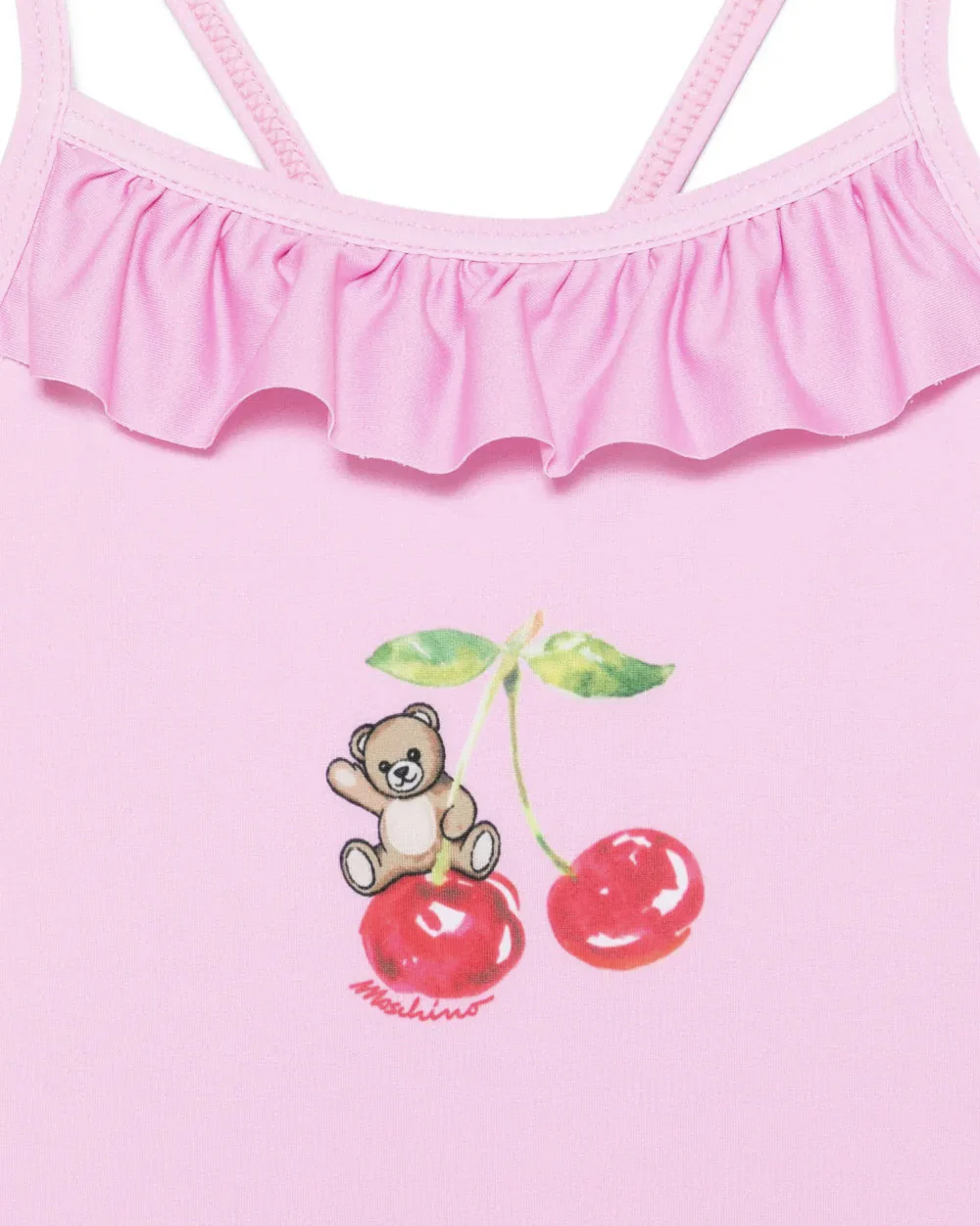Moschino Kids Costume Intero Rosa con Logo per Neonate