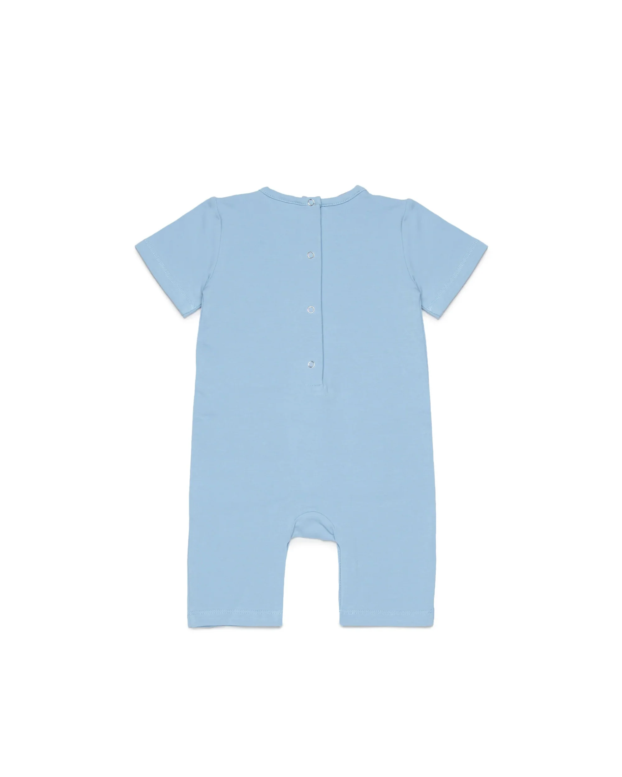 Dsquared2 Kids Tutina Celeste con Stampa Logo Foglia D'acero a Contrasto per Neonati