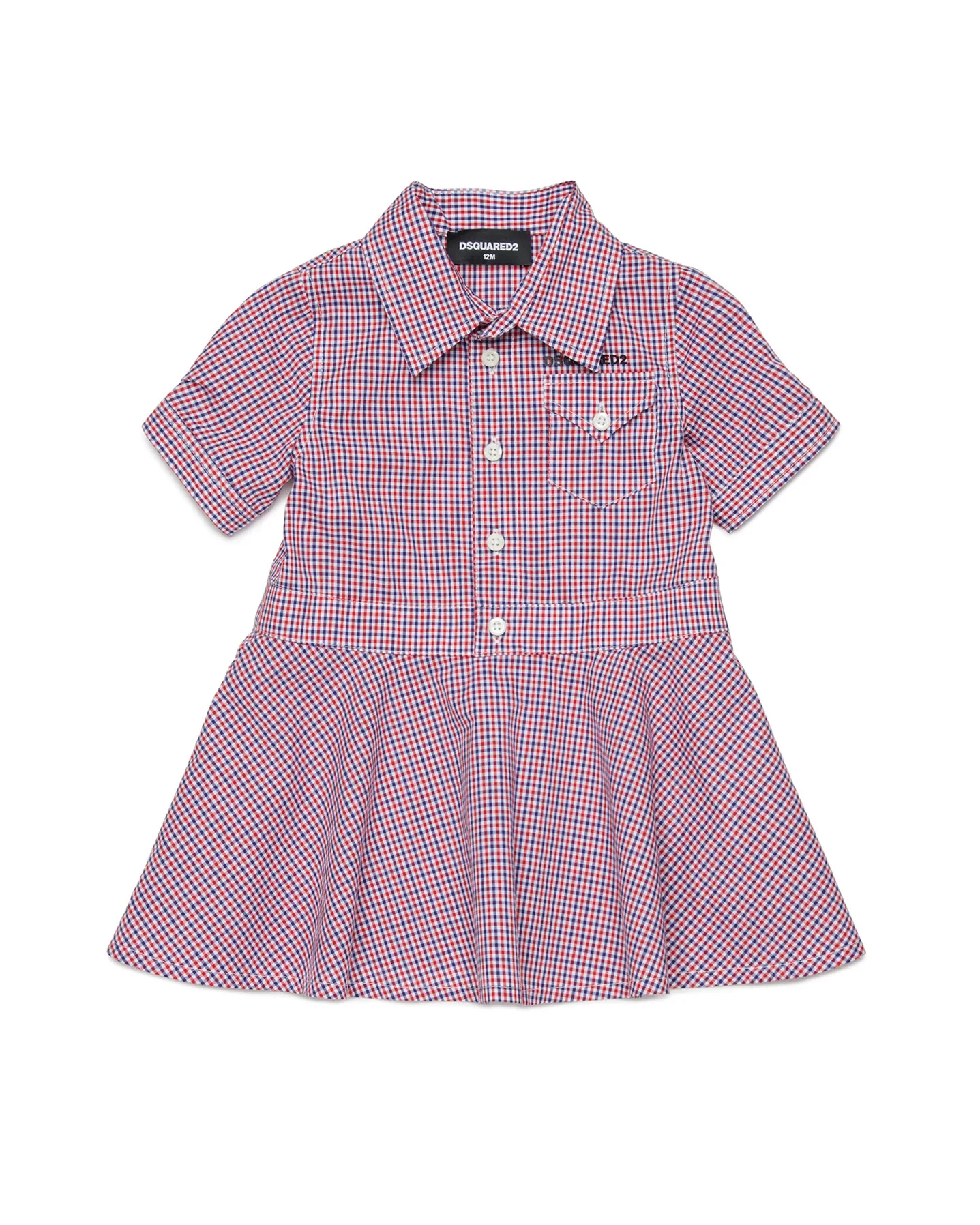 Dsquared2 Kids Abito con Fantasia a Quadretti per Neonate