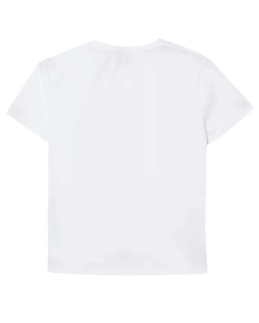 Twinset Kids T-Shirt Off-White con Logo per Bambine