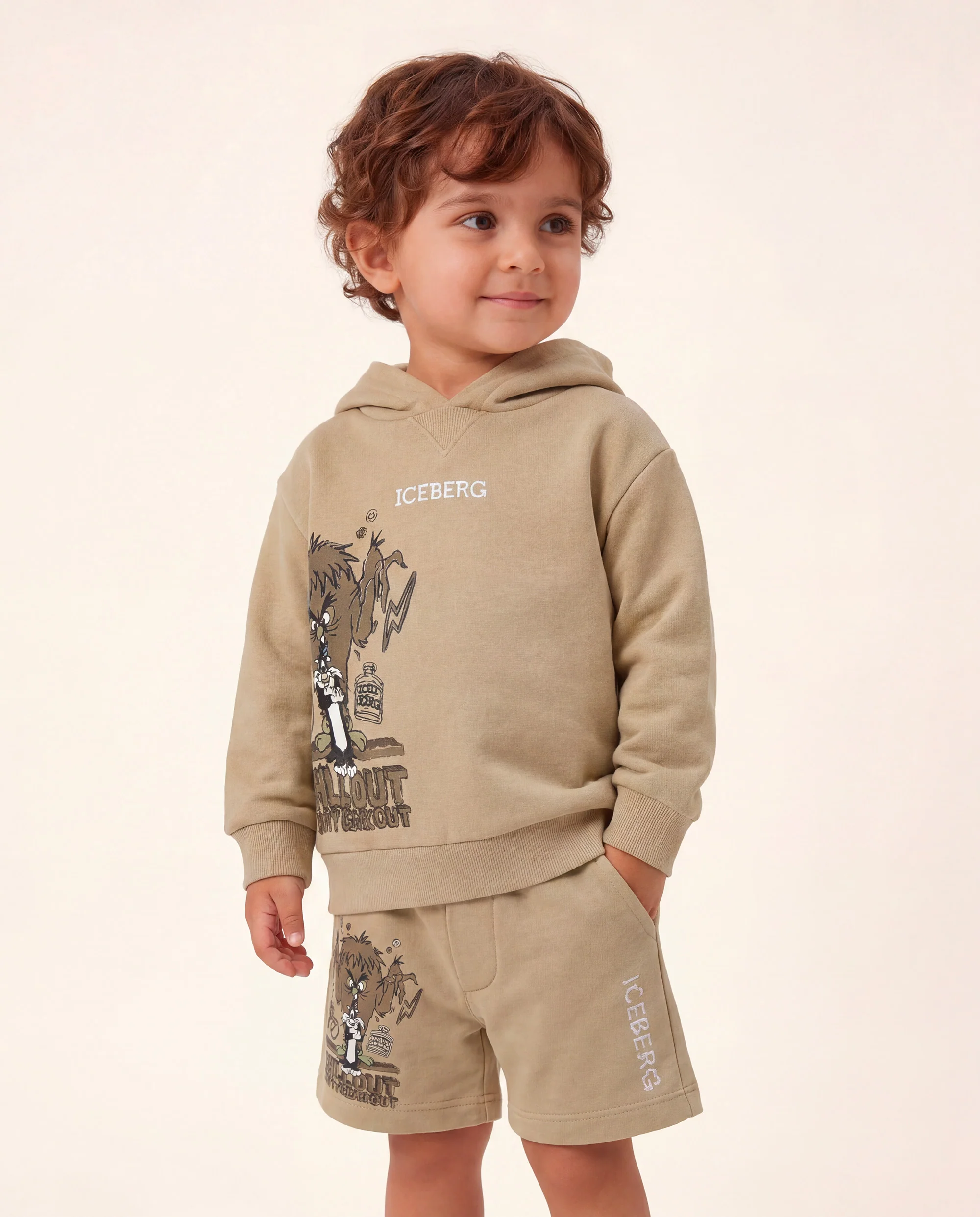 Iceberg Kids Bermuda Papiro con Stampa e Logo per Neonati