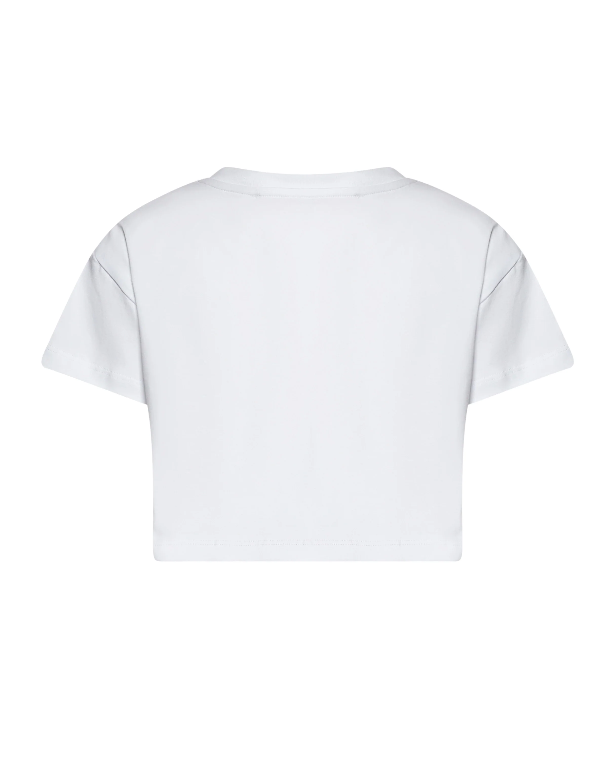 Just Cavalli Kids T-Shirt Crop Bianco con Logo Arancione per Bambine