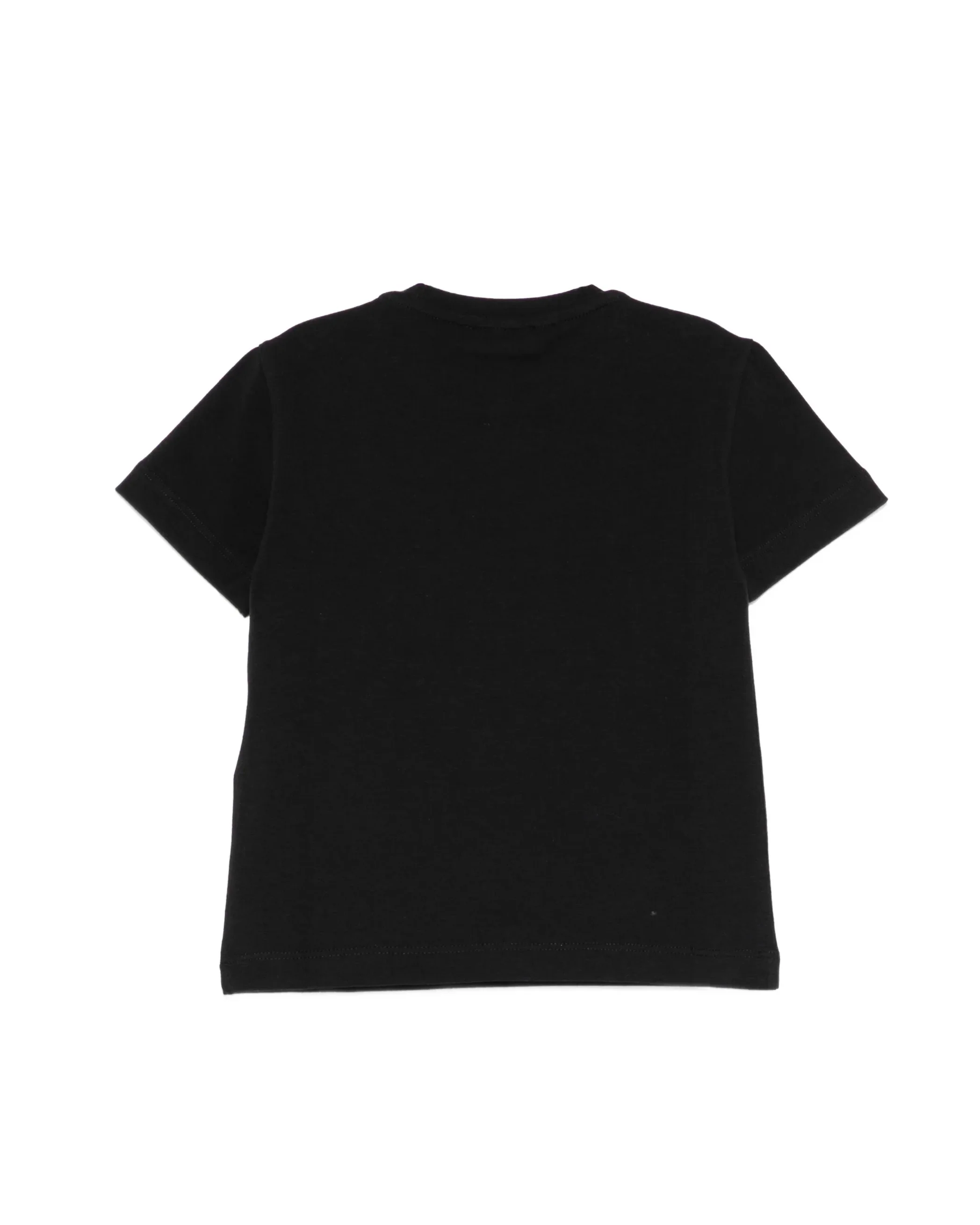 Elisabetta Franchi La Mia Bambina T-shirt Nera con Logo Effetto Oro per Neonate