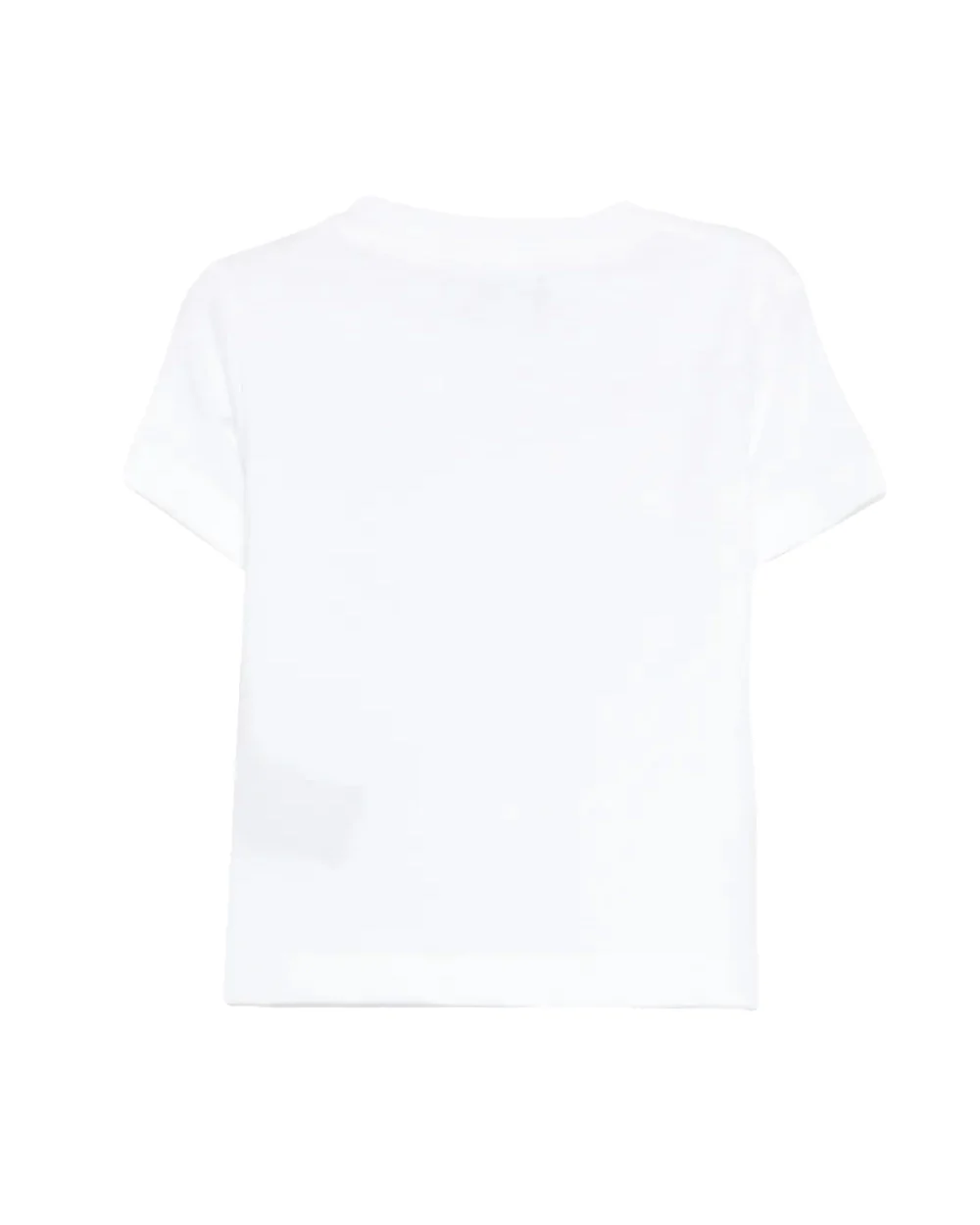 John Richmond Kids T-Shirt Bianco con Maniche a Contrasto per Neonati