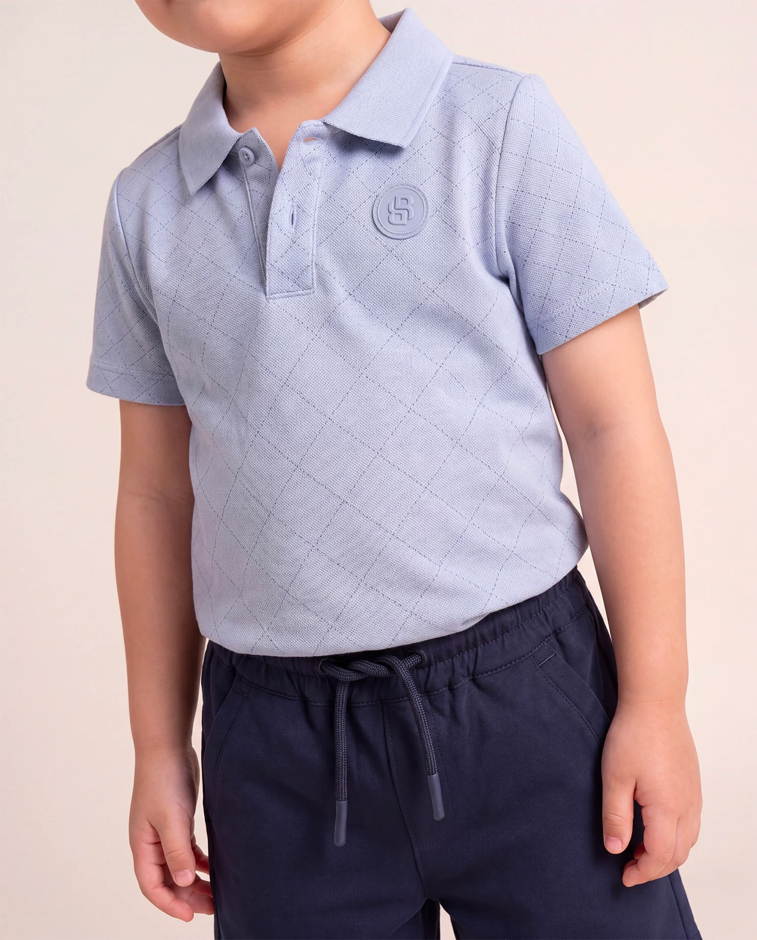 Hugo Boss Kids Polo Grigio Polvere con Logo per Neonati