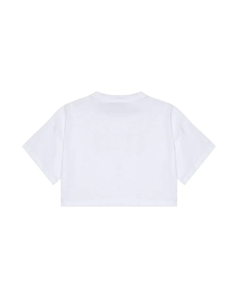 Iceberg Kids T-Shirt Bianco con Stampa Fucsia per Bambine