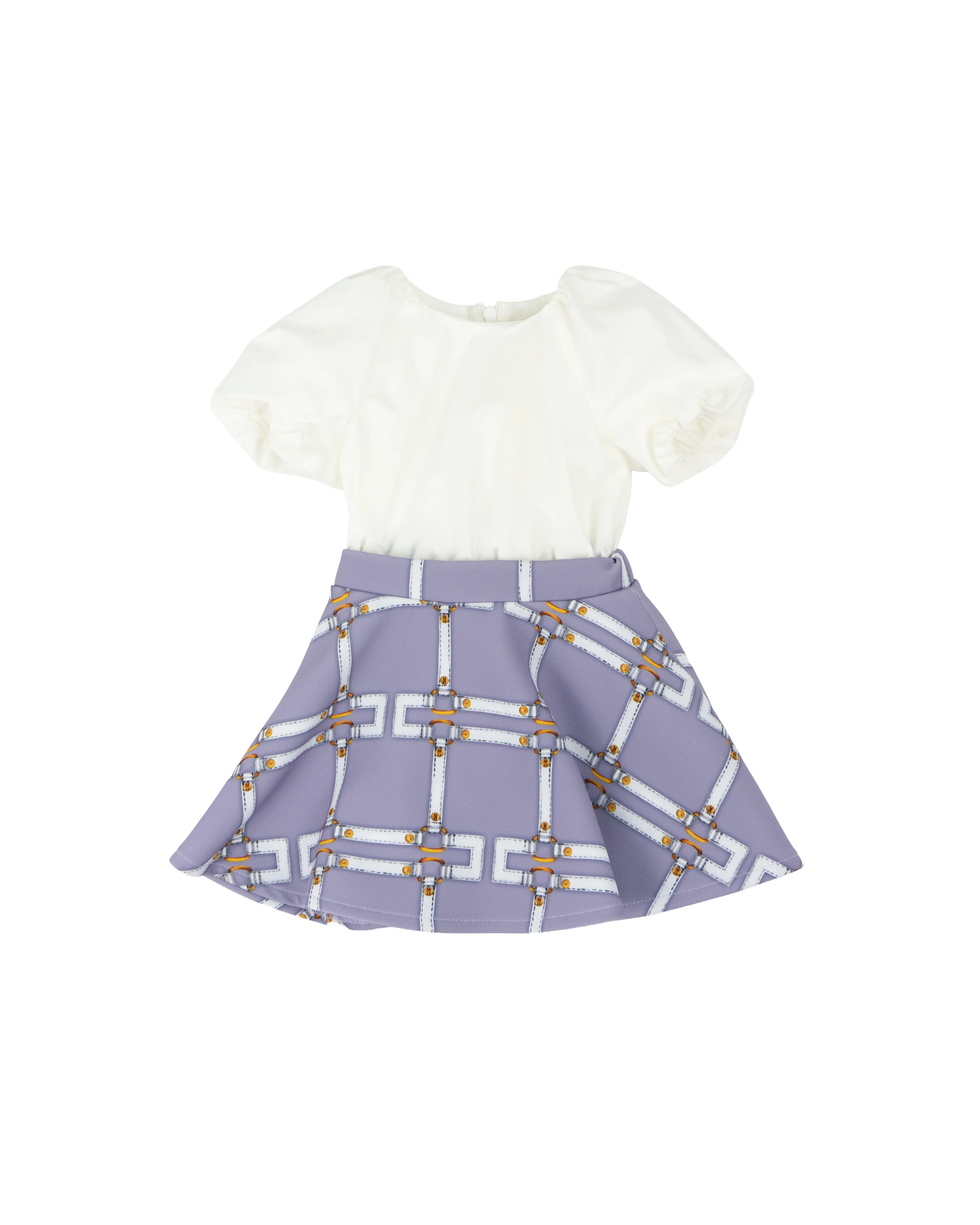 Elisabetta Franchi La Mia Bambina Abito Lilla/Avorio per Neonate