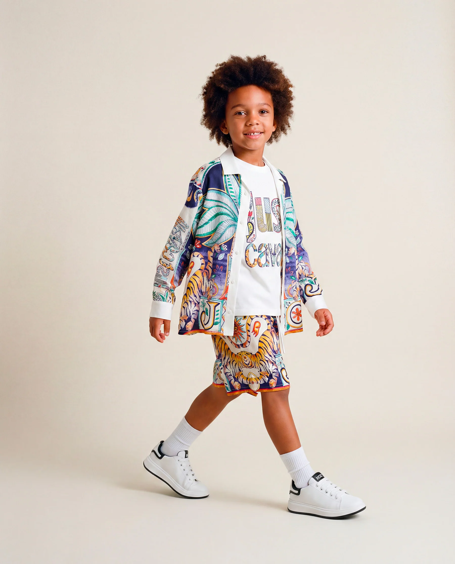 Just Cavalli Kids T-Shirt Pristine con Logo Fantasia per Bambine