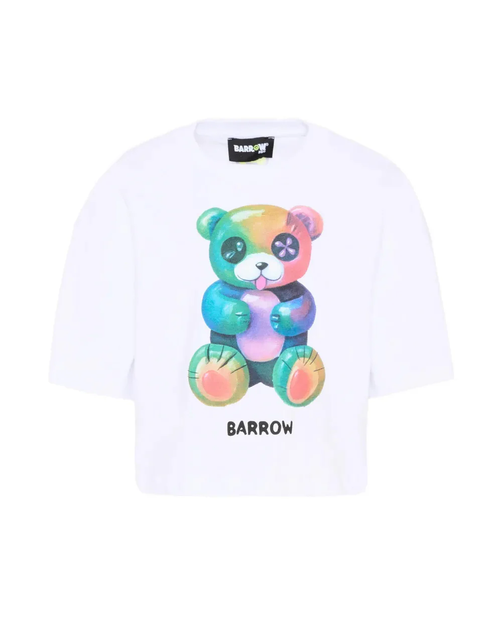 Barrow Kids T-Shirt Bianco con Stampa Teddy Multicolor per Bambine