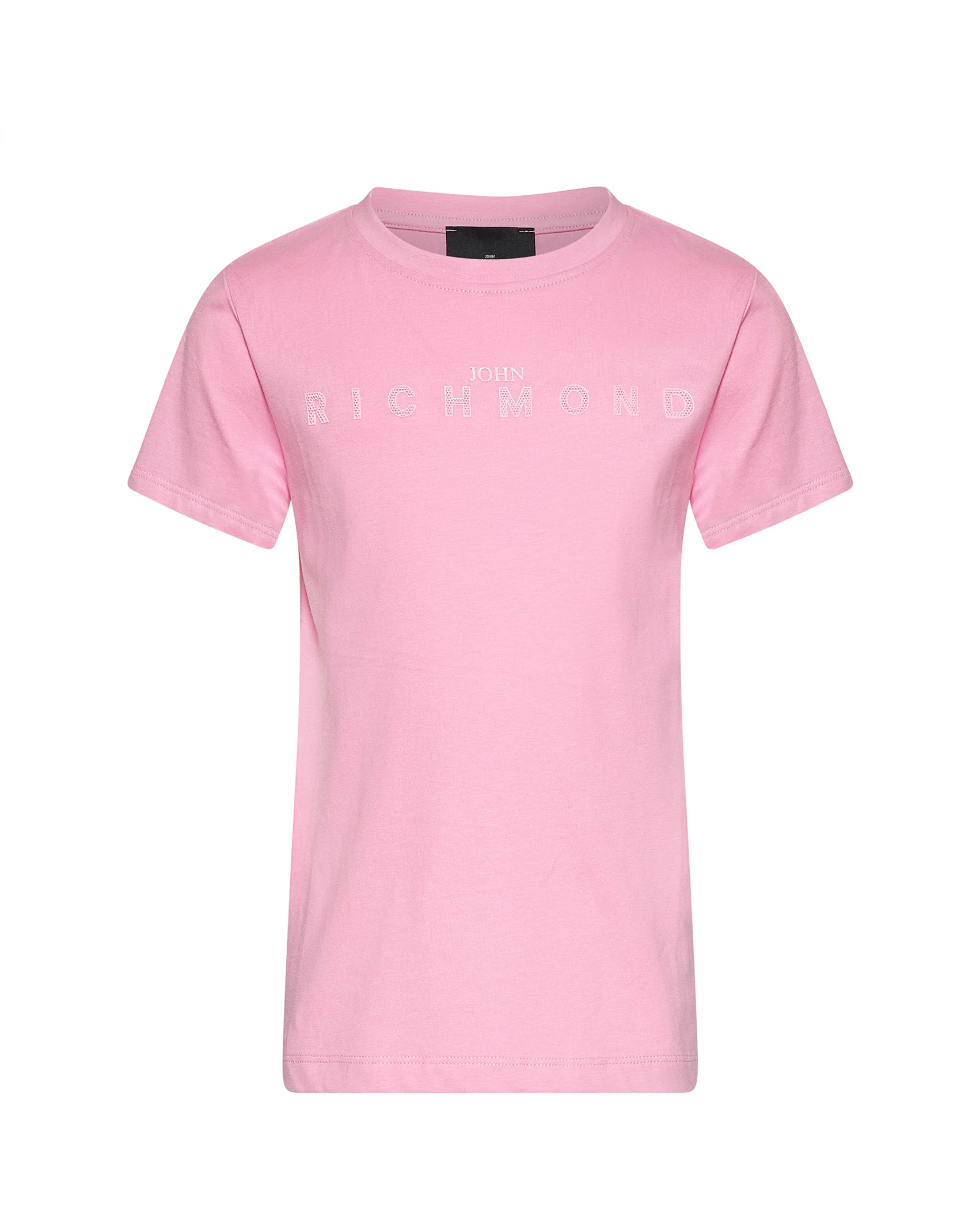 John Richmond Kids T-Shirt Rosa con Logo Ricamato per Bambine