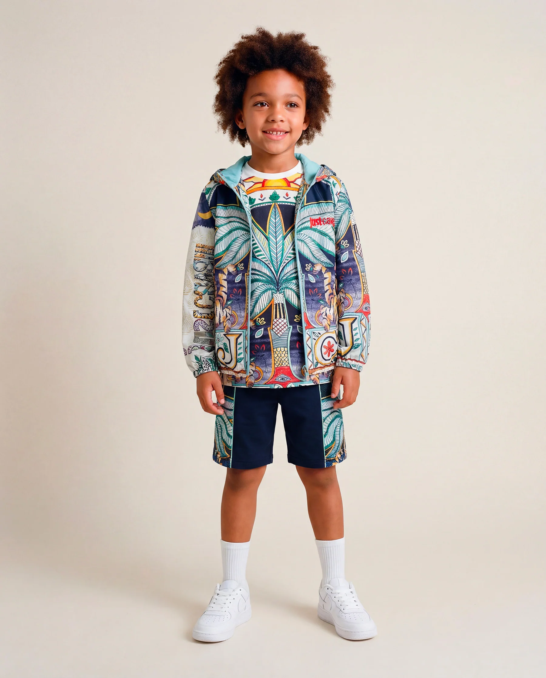Just Cavalli Kids T-Shirt Multicolor con Stampa per Bambini