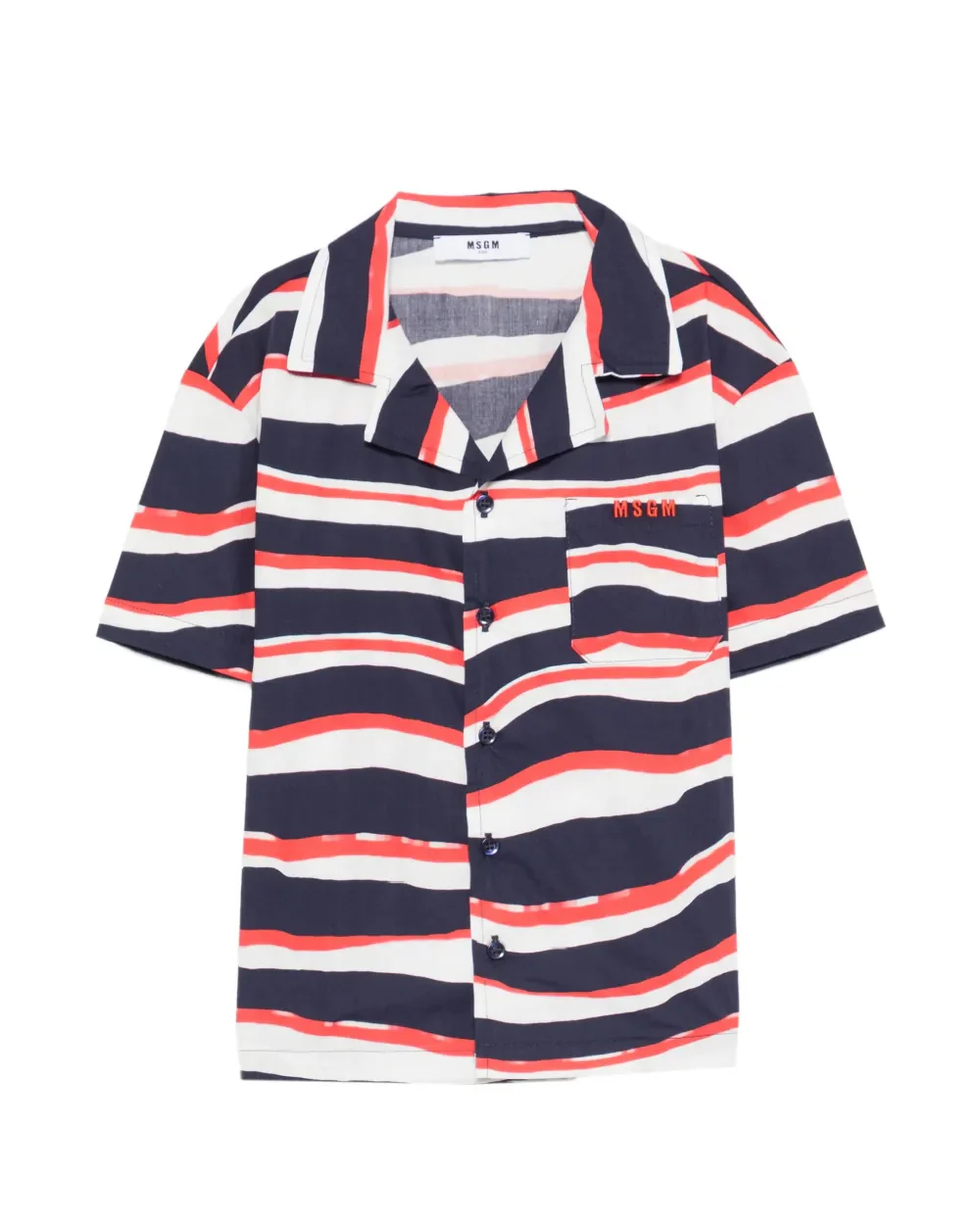 Msgm Kids Camicia Blu a Fantasia per Bambini