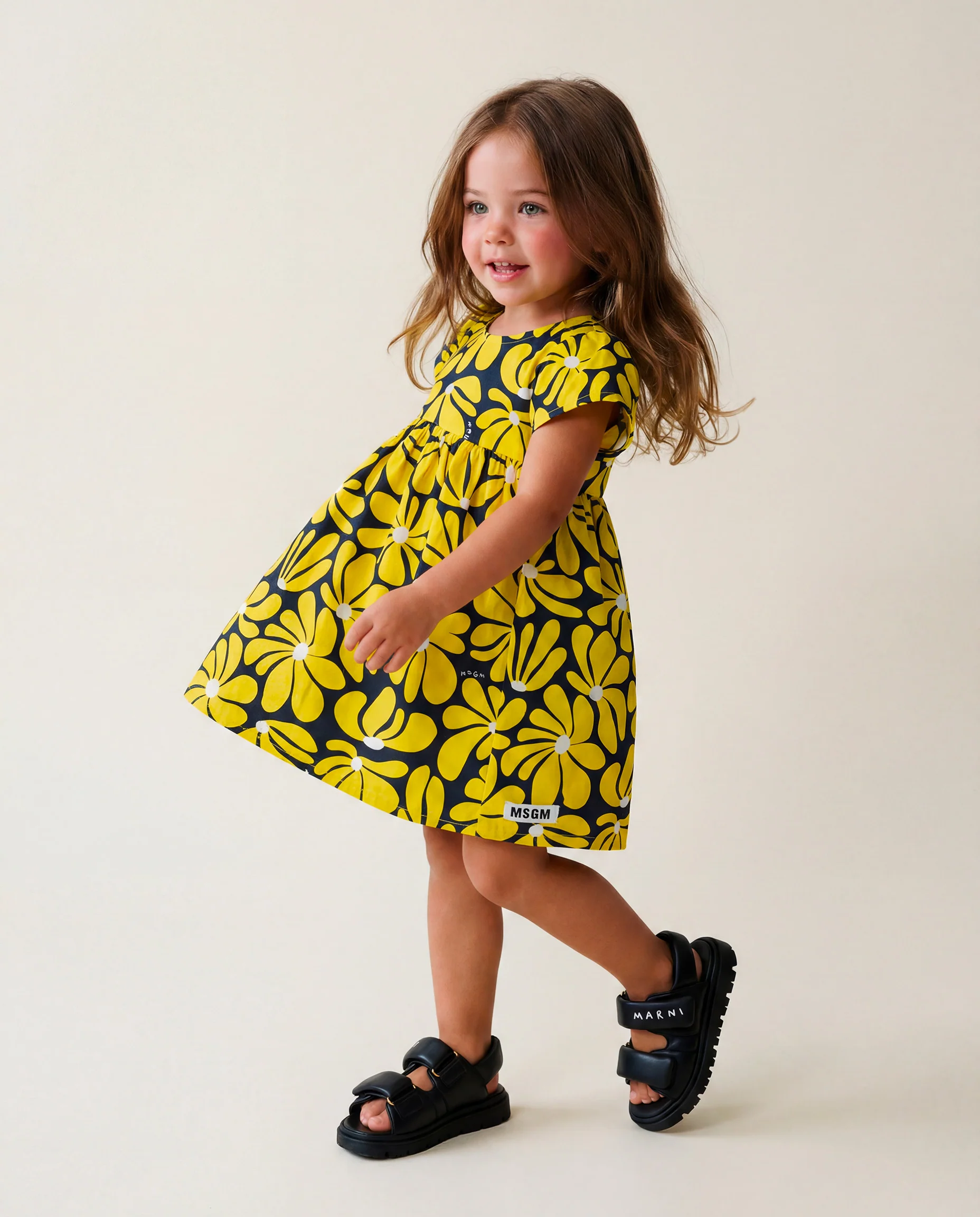 Msgm Kids Abito a Fantasia Floreale per Neonate