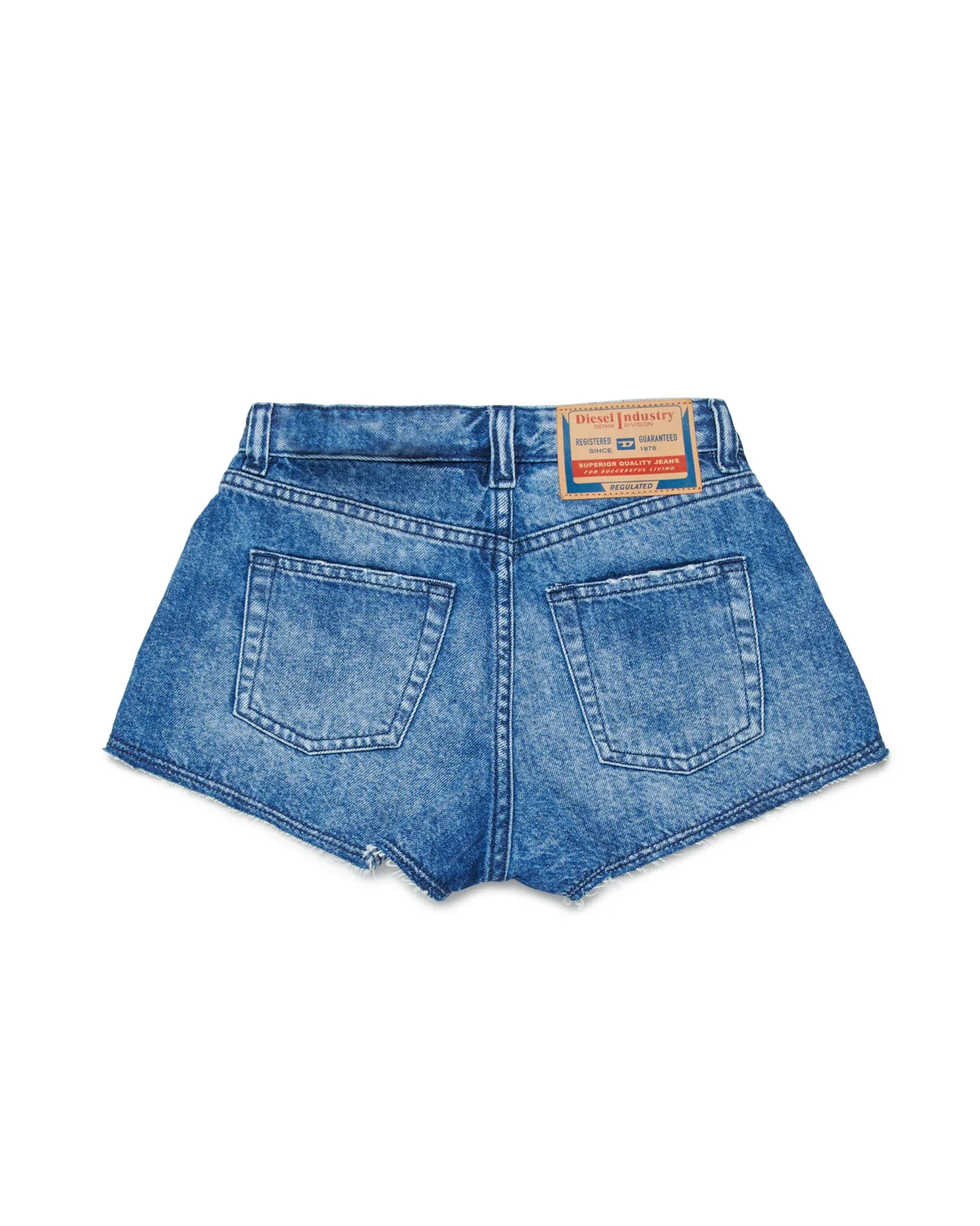 Diesel Kids Short in Denim con Patch Logo sul Retro per Bambine