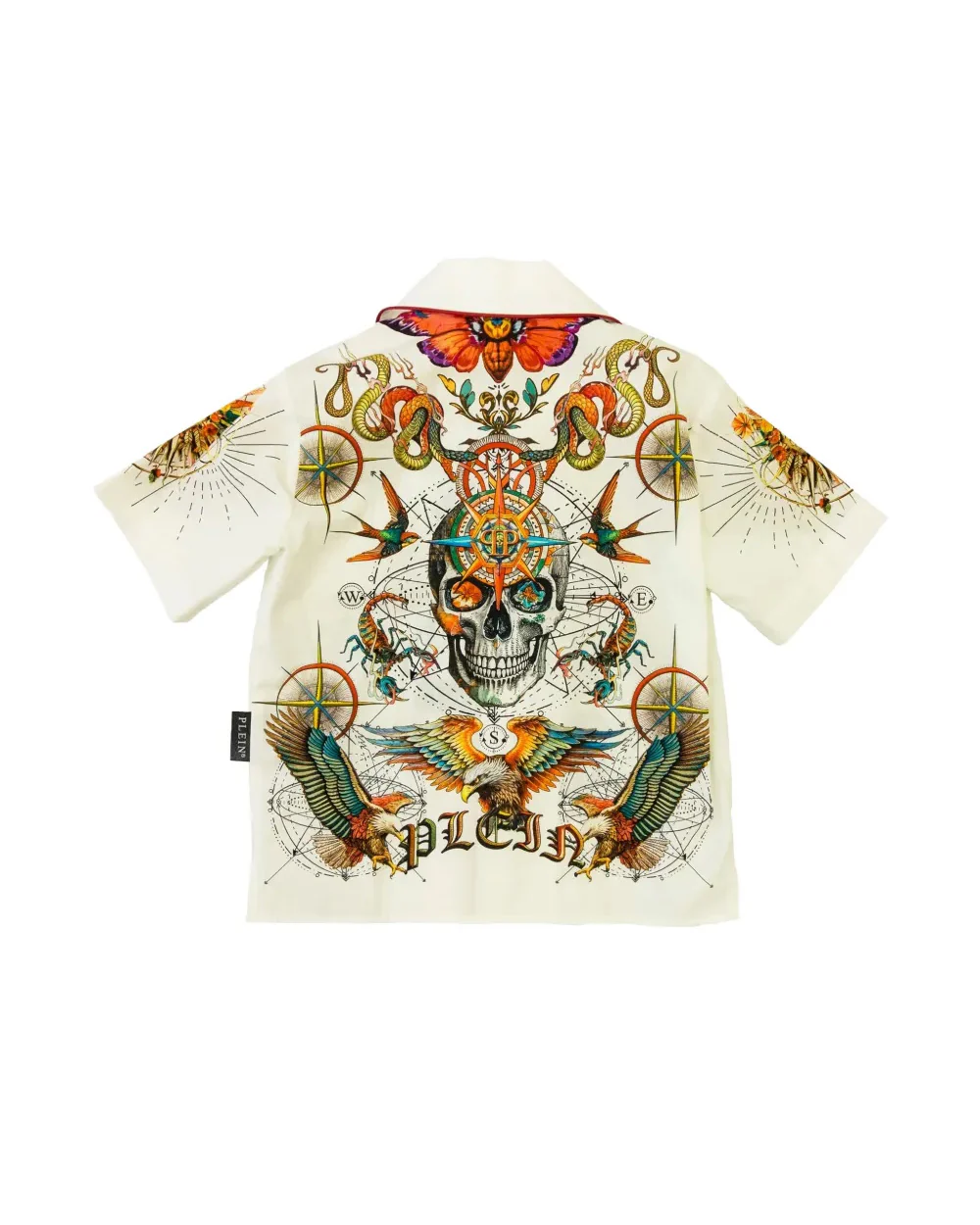 Philipp Plein Kids Camicia Avorio a Fantasia per Bambini