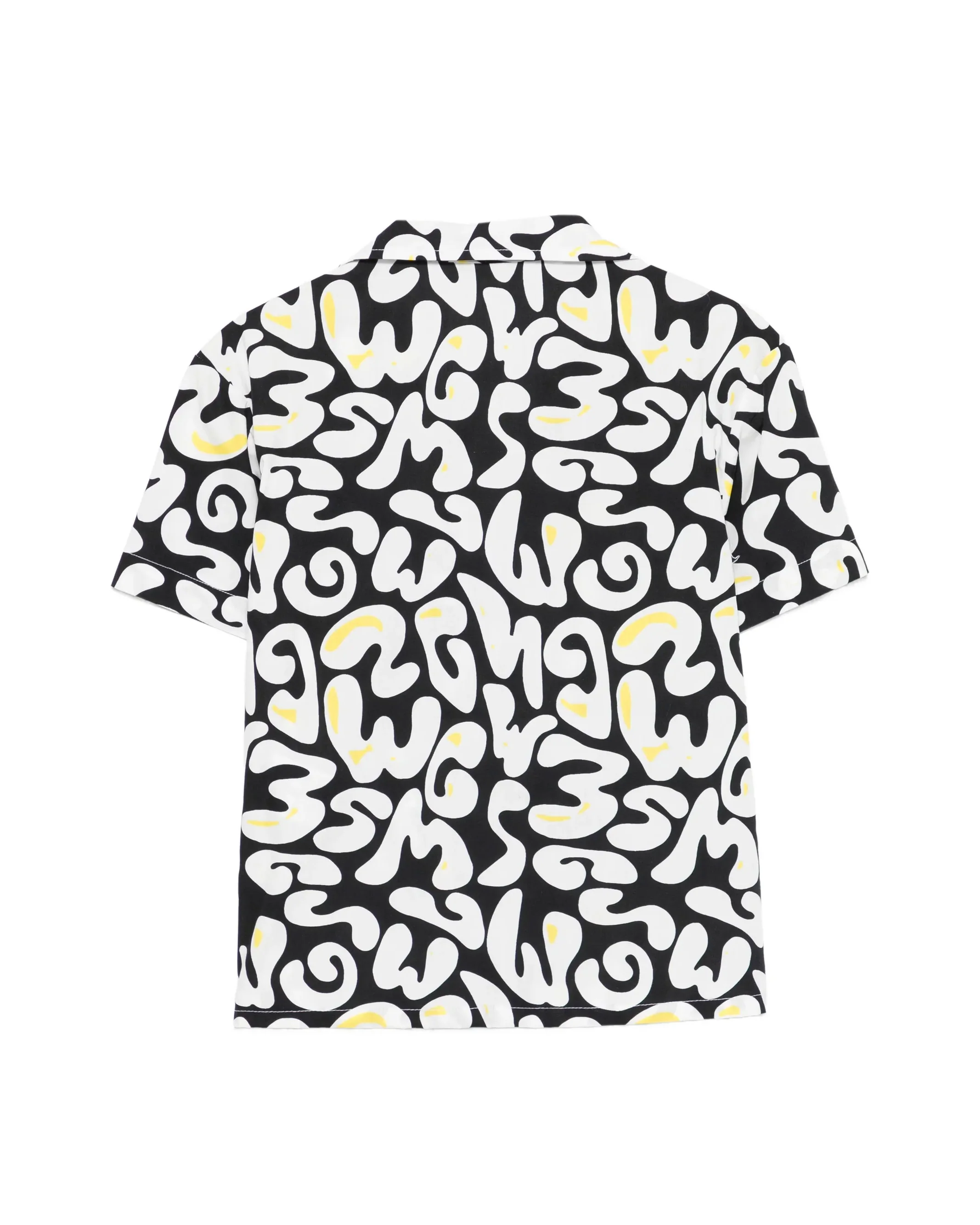 Msgm Kids Camicia Nero con Logo All-Over per Bambini