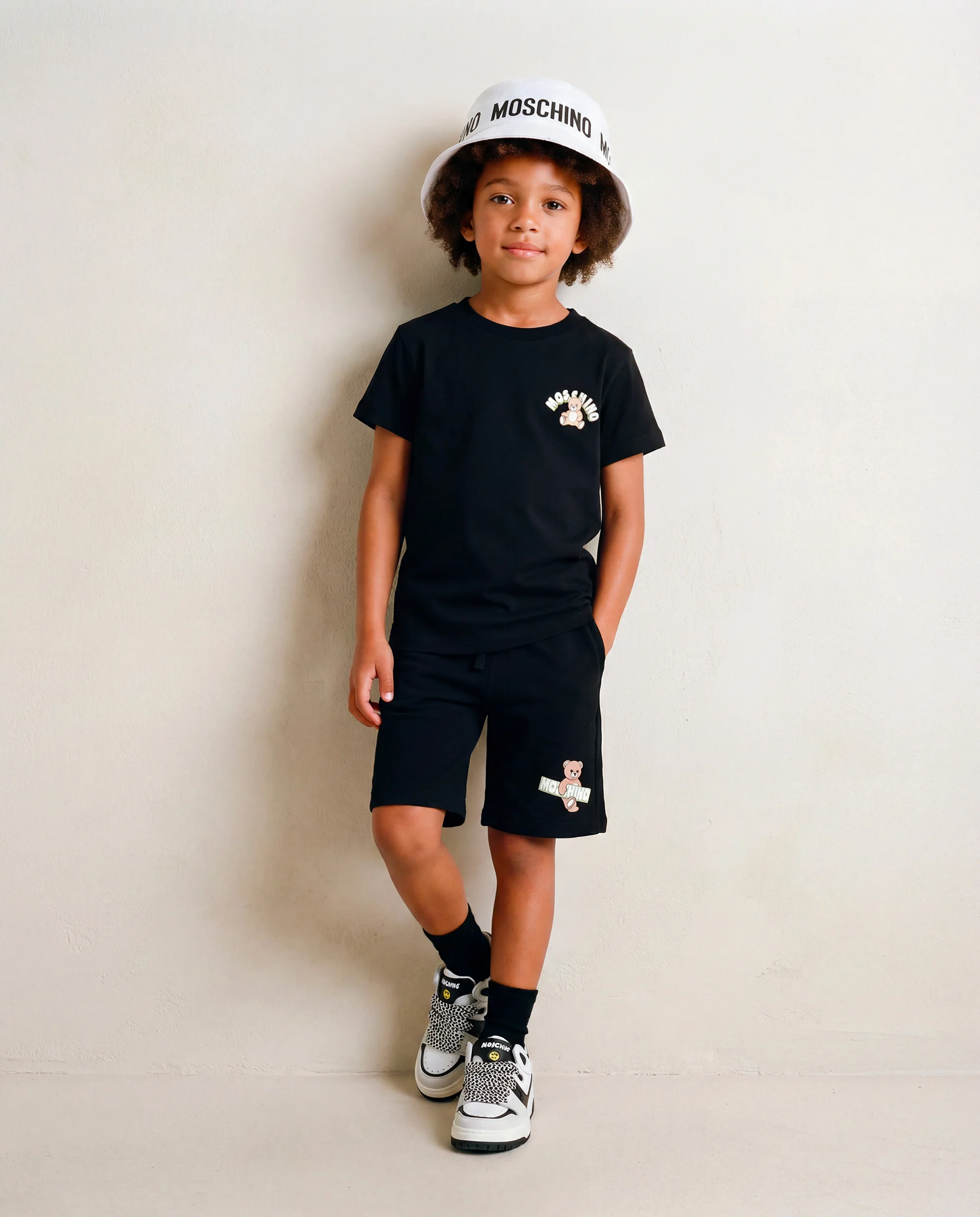 Moschino Kids T-shirt Nero con Teddy Bear per Bambini