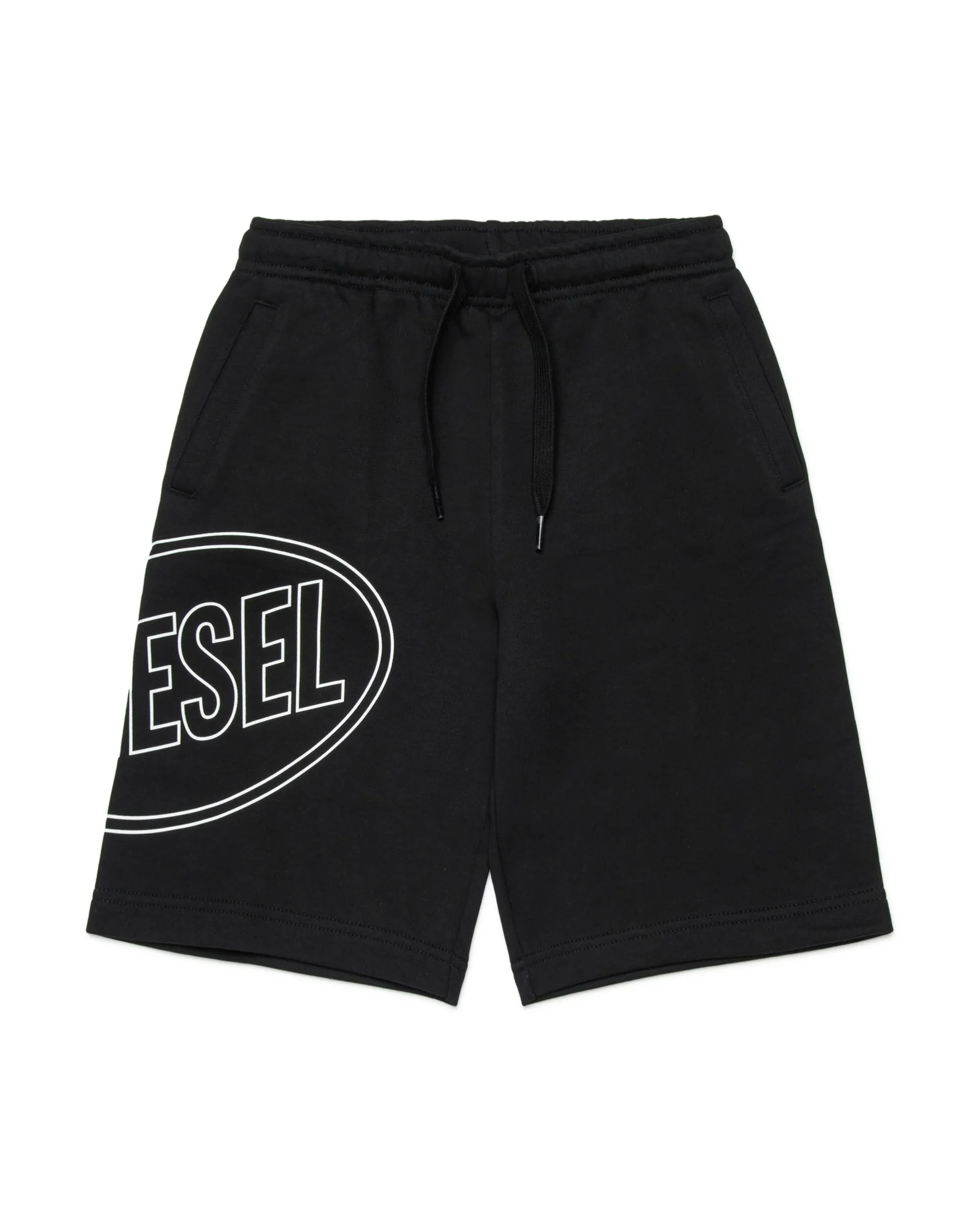 Diesel Kids Bermuda di Tuta Nero con Stampa Logo Oavl Per Bambini