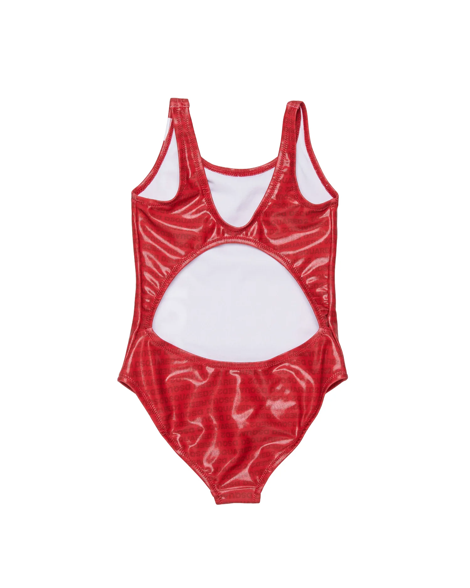 Dsquared2 Kids Costume Intero Rosso All-Over per Bambine