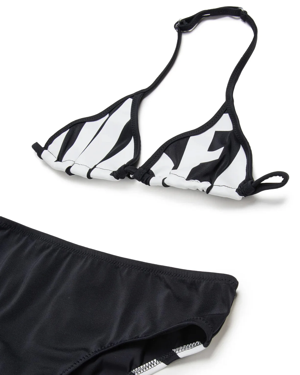 Diesel Kids Bikini Nero con Stampa Logo a Contrasto per Bambine