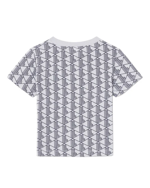 Lacoste Kids T-Shirt Grigio con Stampa All-Over per Bambini